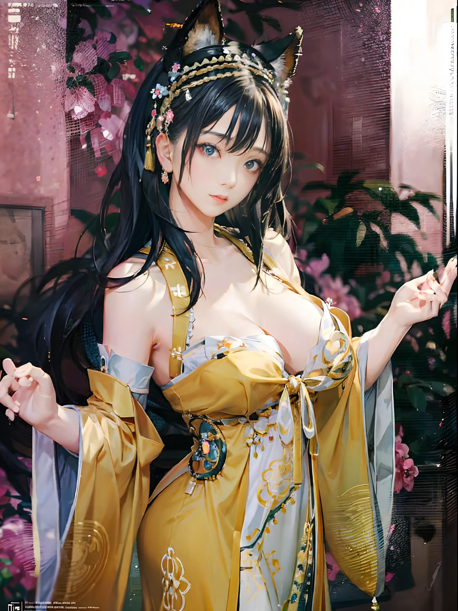 masterpiece,best quality,photography,1girl,beautiful eyes,perfect female body,large breasts,hanfu,tang style