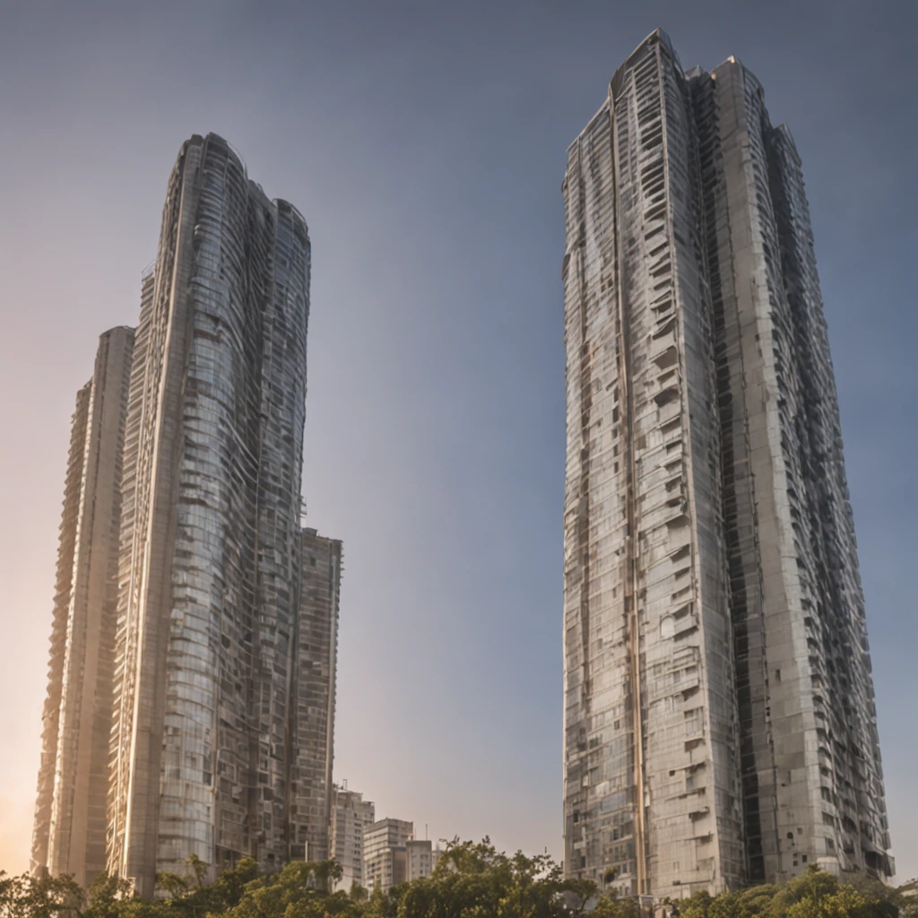 High-rise buildings City Morning Light