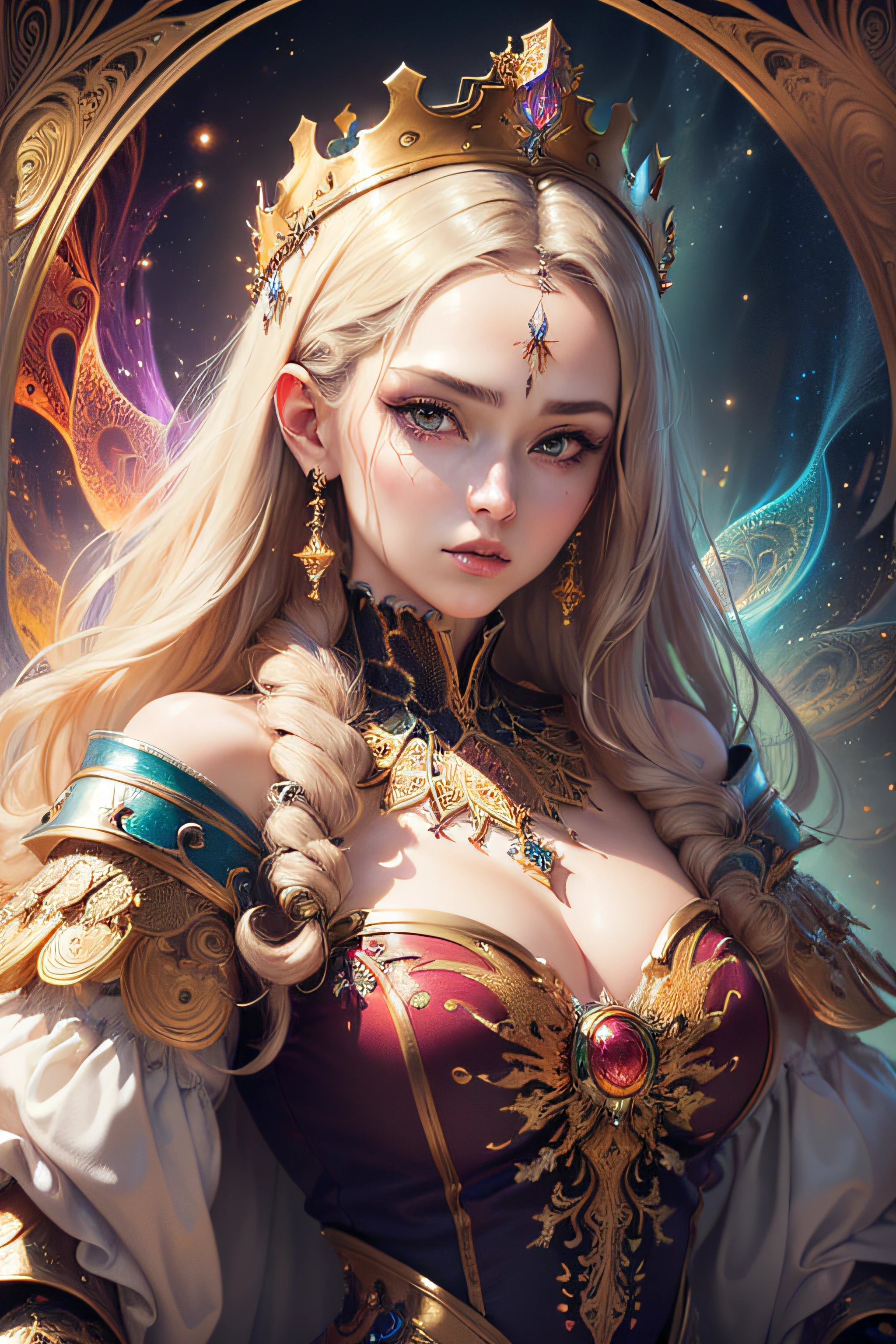 (masterpiece, top quality, best quality, official art, aesthetic:1.2), (1king1queen), extreme detailed,(fractal art:1.3),colorful,highest detailed, sharp facial features,