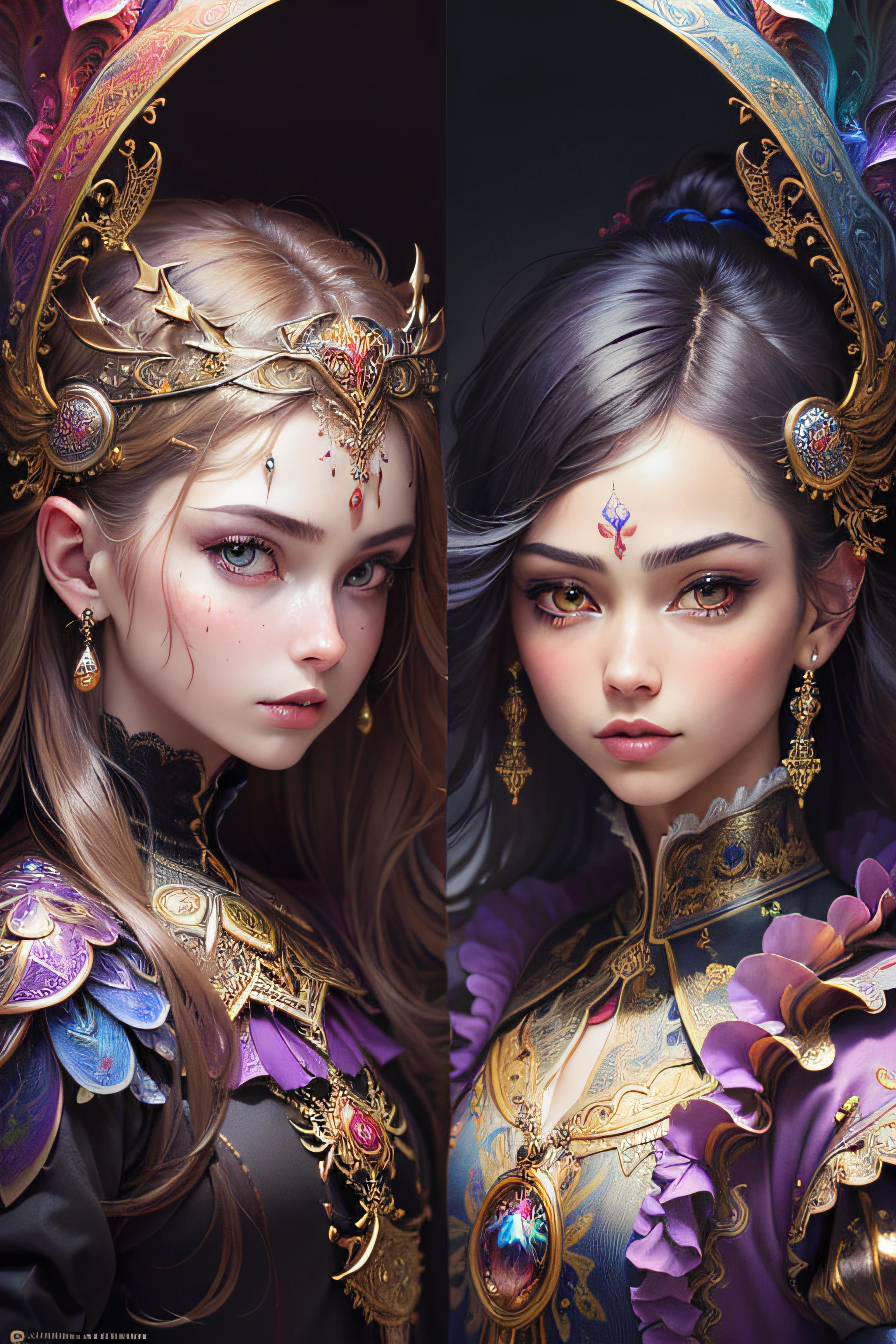 (masterpiece, top quality, best quality, official art, aesthetic:1.2), extreme detailed,(fractal art:1.3),colorful,highest detailed, sharp facial features, prince, princess, couple