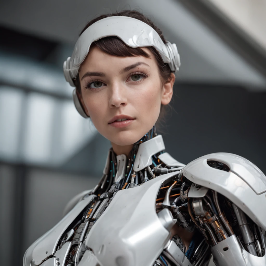 "A stunning, high-resolution photo capturing the essence of a futuristic cyborg with intricate details and dynamic angles."