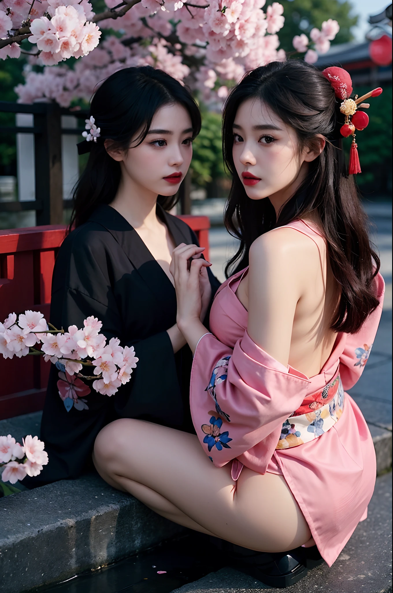 One asian women in kimono robes posing for a picture, wearing simple robes, trending on cgstation, in kimono, nixeu and sakimichan, asian features, wlop and sakimichan, beautiful south korean woman, alessio albi and shin jeongho, & jeehyung lee & wlop, trending at cgstation, one beautiful anime girl
