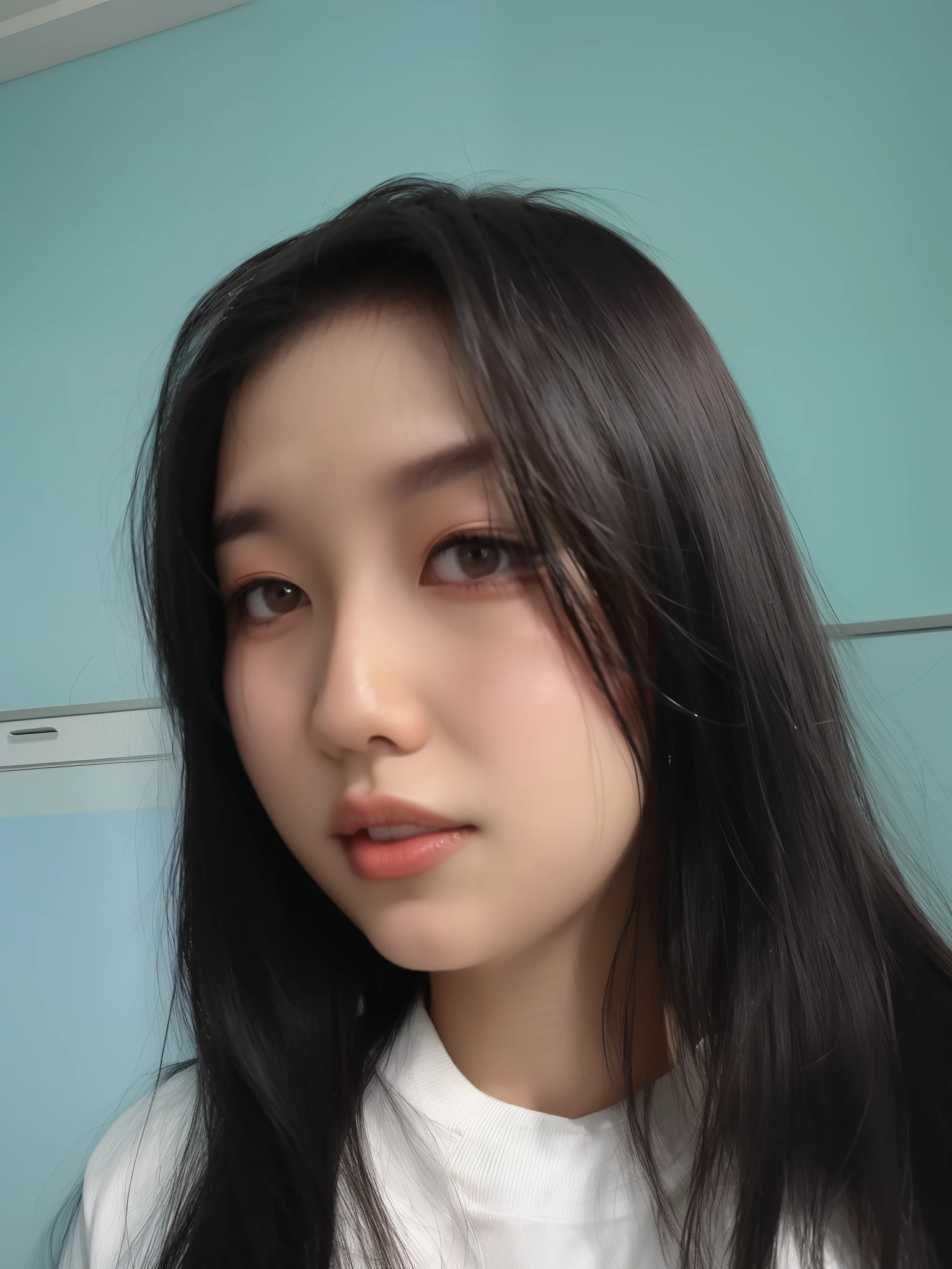 there is a woman with long black hair and a white shirt, dang my linh, south east asian with round face, 2 7 years old, 2 8 years old, mai anh tran, nivanh chanthara, headshot profile picture, professional profile picture, with round face, 2 3 years old, 18 years old, 2 9 years old