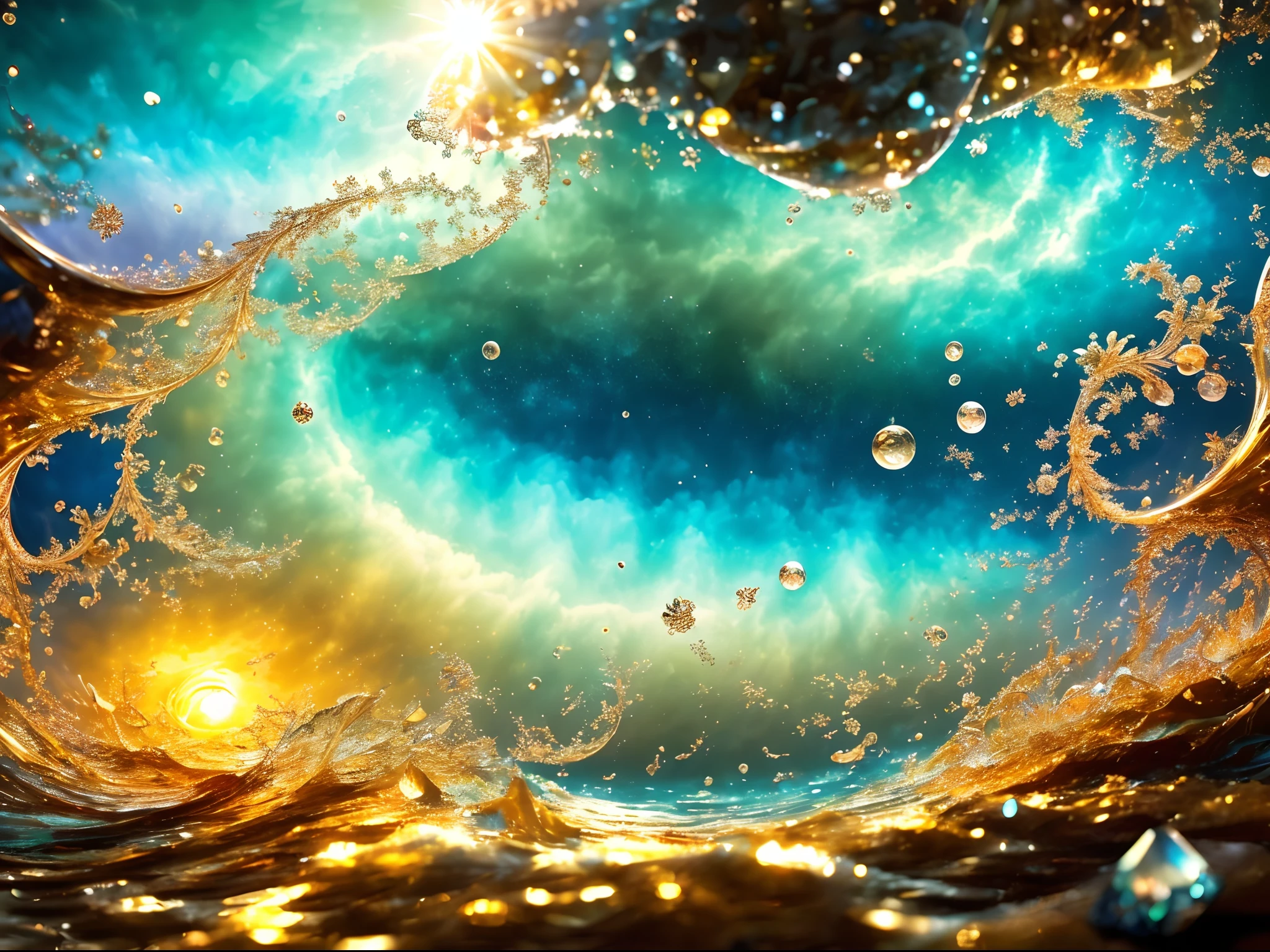 (Masterpiece, Top Quality, Best Quality, Ultimate Detail, Highest Detail, Official Art, Beauty & Aesthetics: 1.2), Golden Ratio, Full Composition, official art, Unity 8k wallpaper, super detailed, beautiful, (fractal art: 1.4), the school girl is riding on the black turtle, flying over the town, full body, crystallineAI, from below, splash,crystal,rainbow