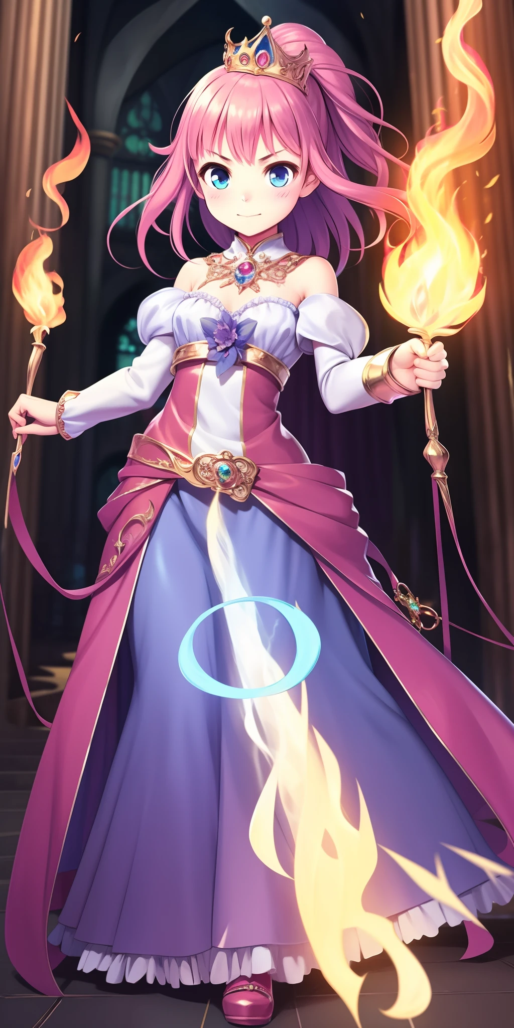 1girl,princess,magic,fire