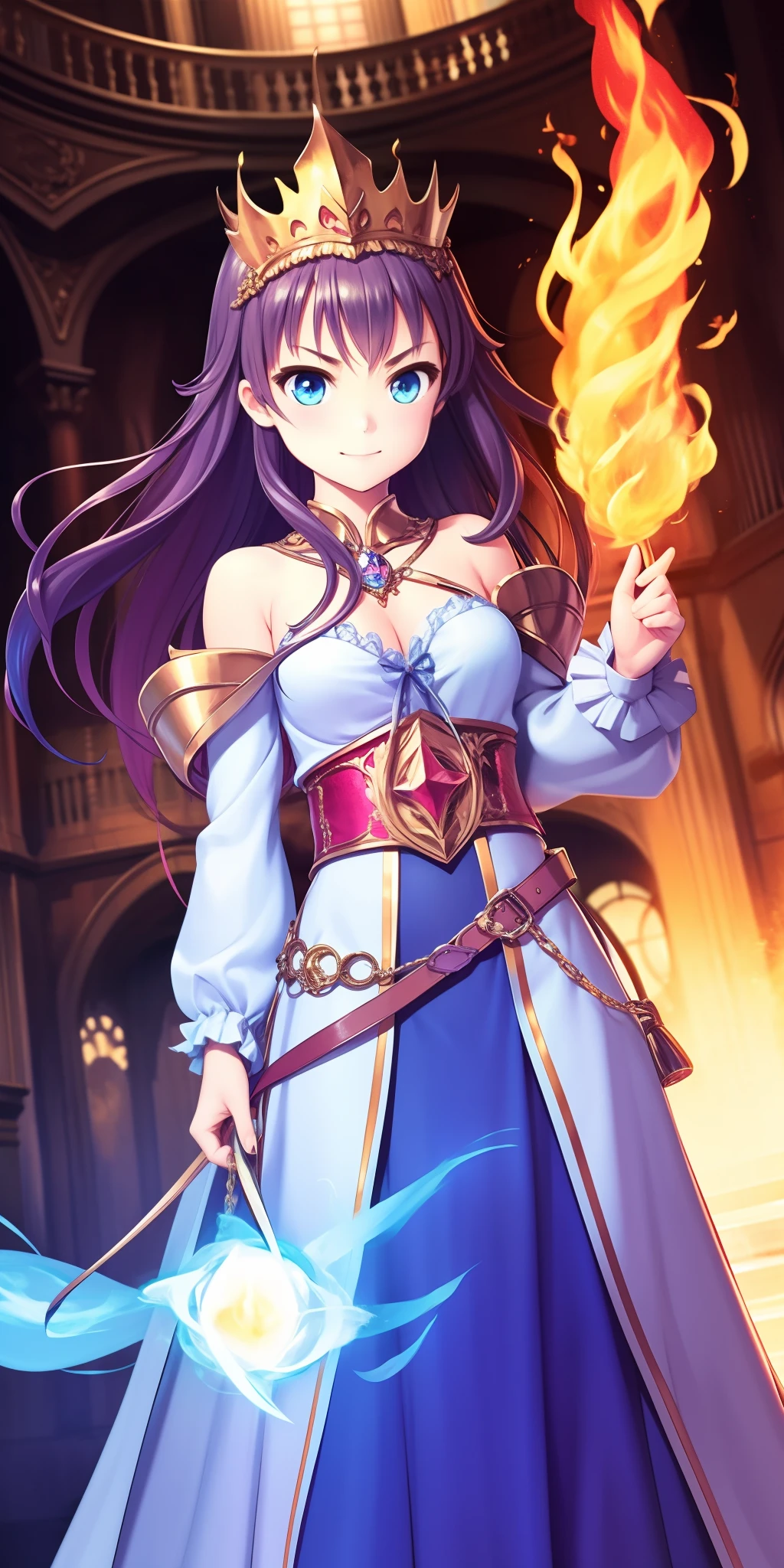 1girl,princess,magic,fire
