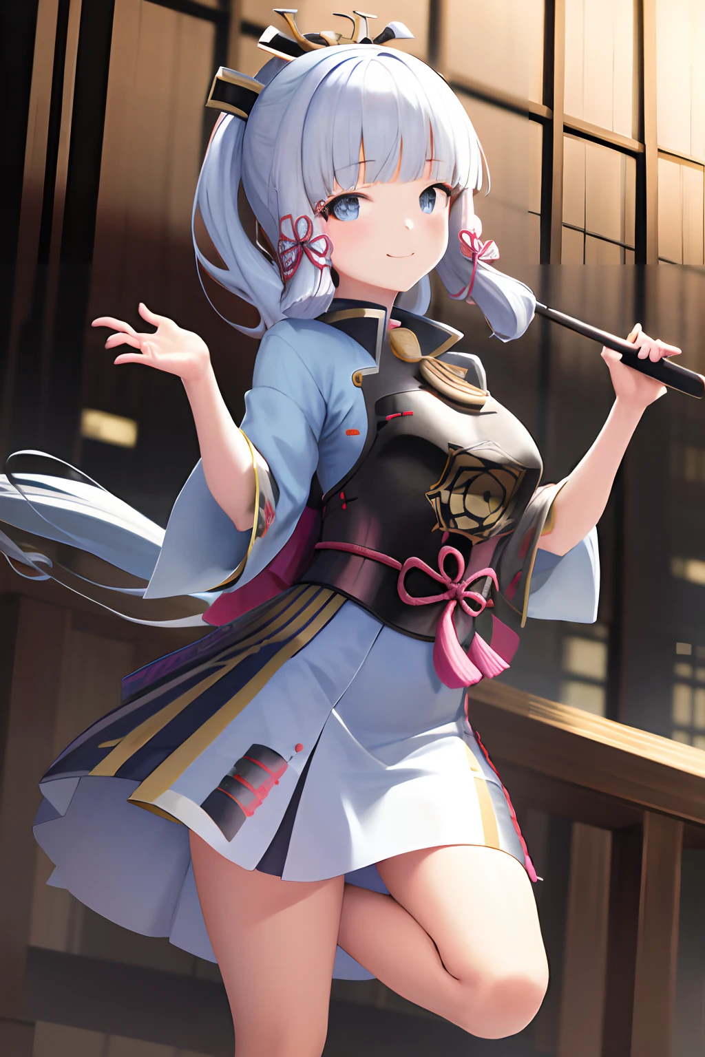 masterpiece, highres, best quality, 1girl solo, kamisato_ayaka, smile, kimono