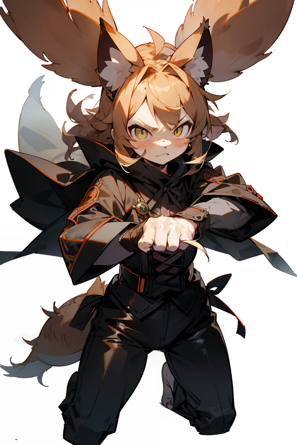 master peice,hyper quality, hyper-detail,Perfect drawing,Hi-Res、独奏、a beautifulchi girl、bbw、Pig nose pattern bikini、Boar ears、Boar nose、Boar's tail、Boar palm、Boar paws、Boar's fingers、sharp claws、Boar Fang、Hunter's eyes aiming for prey、Black and blonde mesh、Sharp eyes、Height 177cm、MeasurementsB95W60H90、Kneeling、pow pause、beatiful backgrounds、Accurate drawing、Detailed drawing、black cloak, leather pants, corset, fluffy tail, loose hair, straight hair, angry, mad face