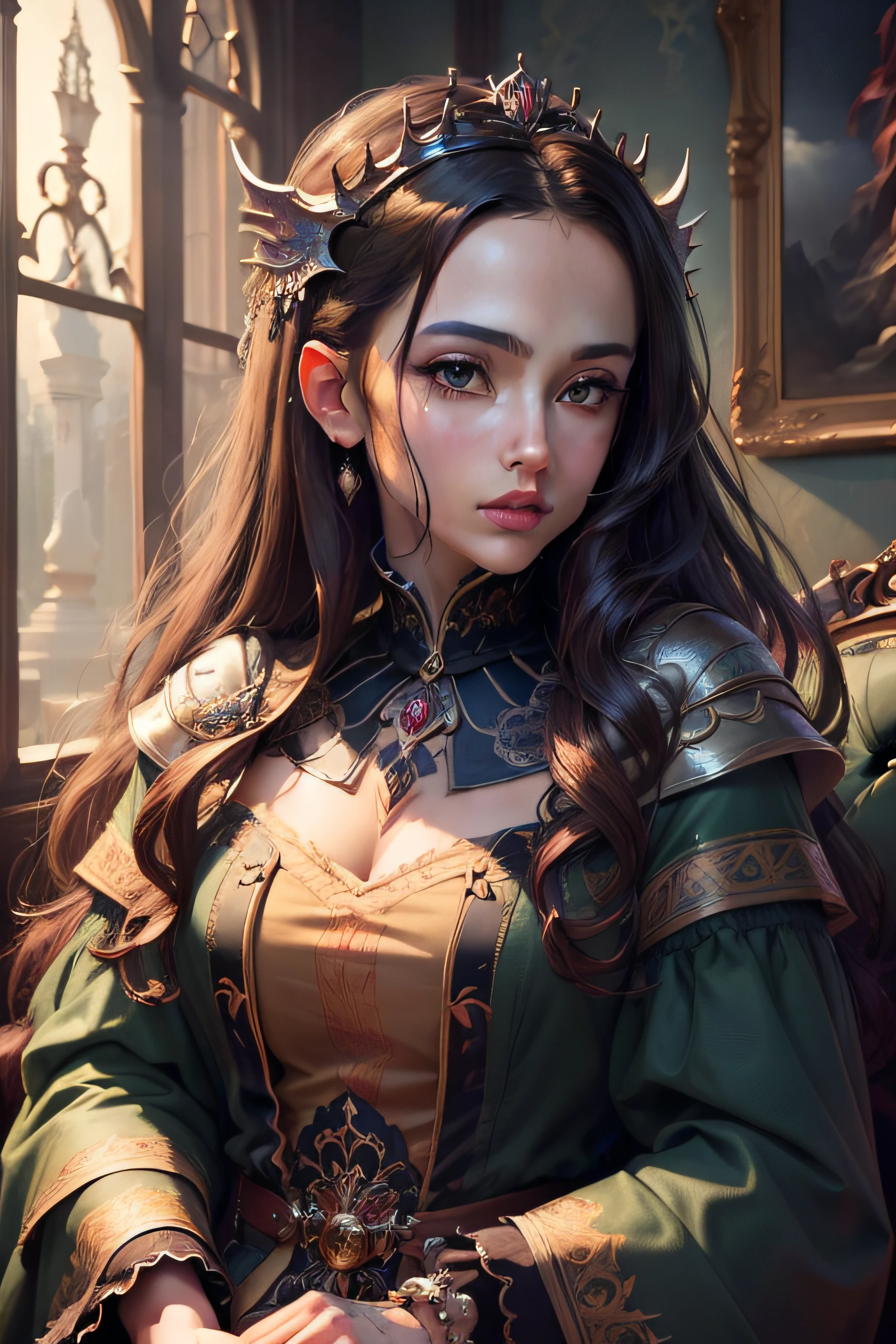 (masterpiece, top quality, best quality, official art, aesthetic:1.2), extreme detailed,(visual art:1.3),colorful,highest detailed, sharp facial features, princess, mystery, dragon