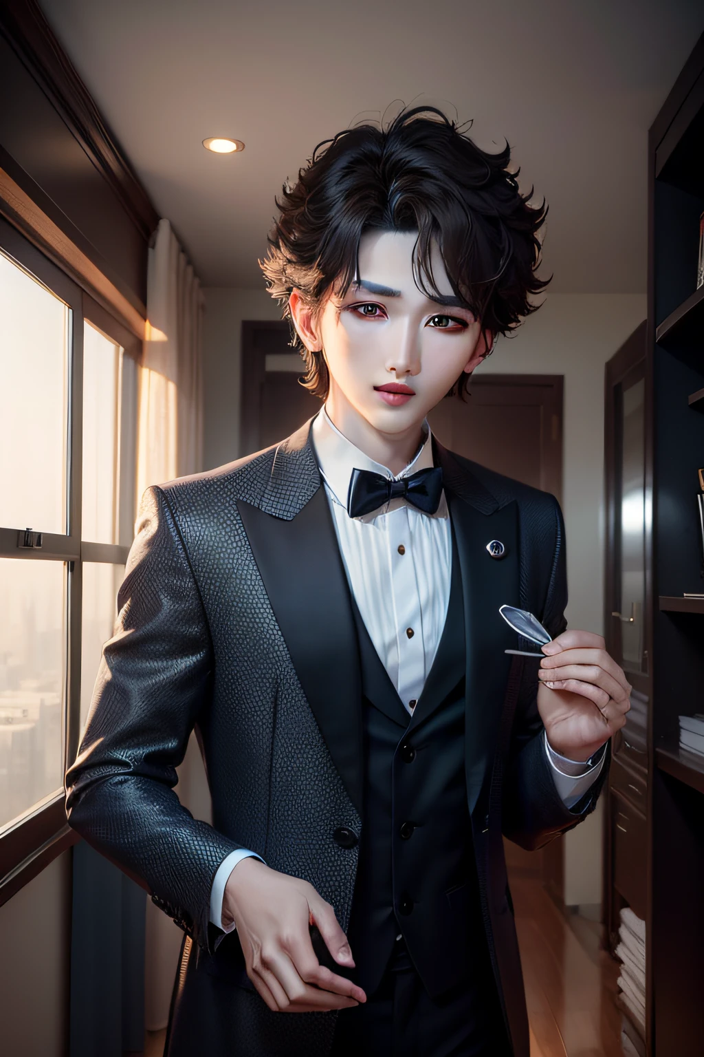 Cai Xukun's,ultra HD picture quality,Fine depiction,professional photoshooting,A stunning photo,Please show Cai Xukun's charm in front of the camera。