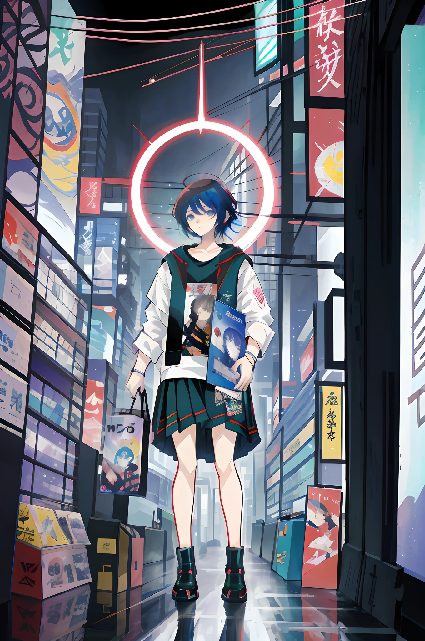 anime lendo um jornal na cidade, Anime Cidade Lineart, manga cover style, detailed manga style, in style of manga, tokyo anime scene, Estilo anime cityscape, estilo de anime limpo e detalhado, Estilo Tsutomu Nihei, manga cover, in manga style, pencil and ink manga, shigenori soejima illustration, em neo tokyo, hyper detailed manga drawing