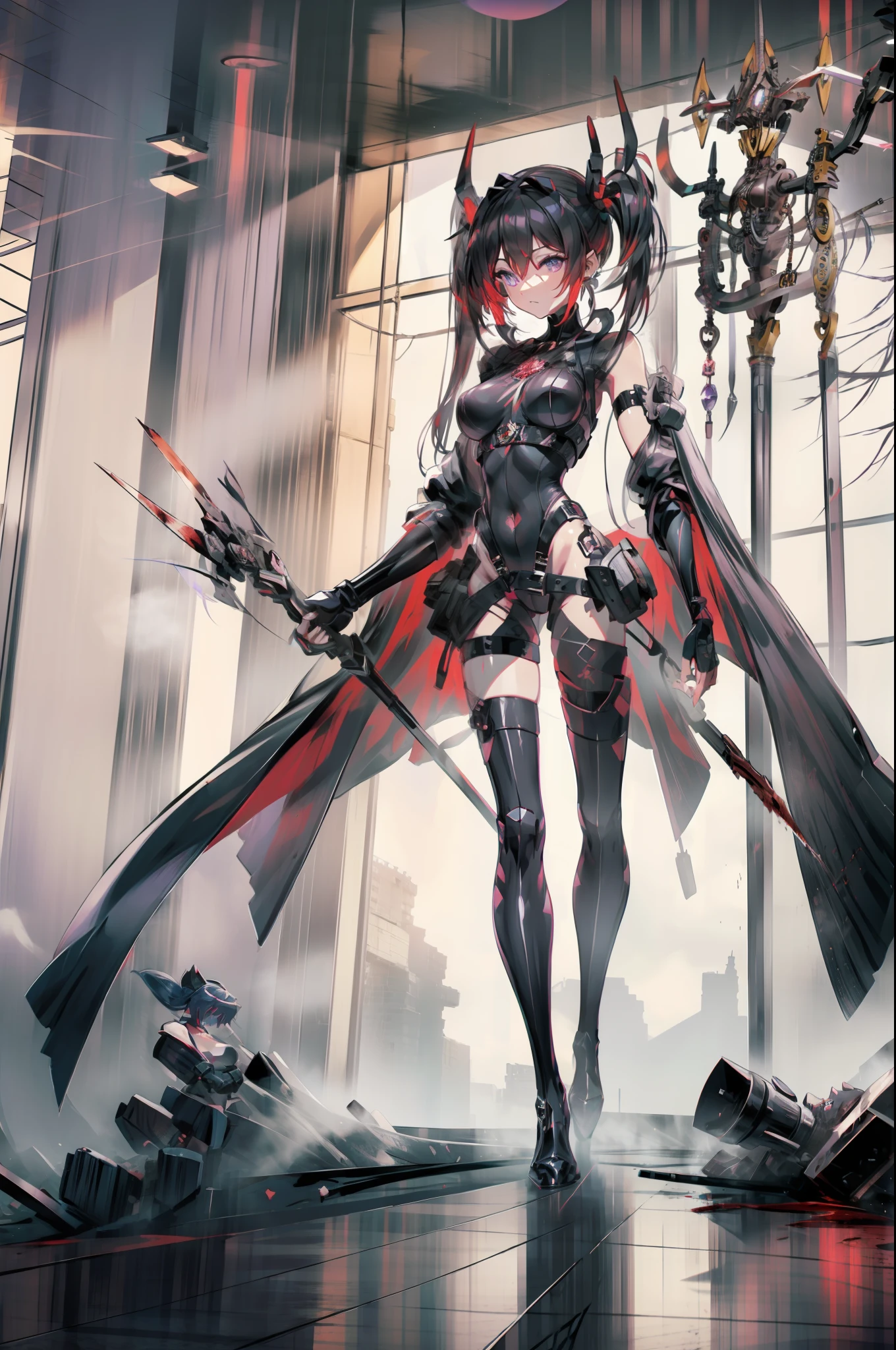 Rias Gremory, red hair, High School DXD, perfect figure, hot, huge_breasts, masterpiece, best quality, ultra-detailed, illustration, ((matoi_ryuuko outfit)),solo,1girl,((senketsu:1.1)),breasts,suspenders:2, thighhighs, skirt, underboob, short_hair, garter_straps, looking_at_viewer, microskirt, standing, elbow gloves,portrait, closed mouth, full body, front look, pleated_skirt, high heels, navel, boots, thigh_boots