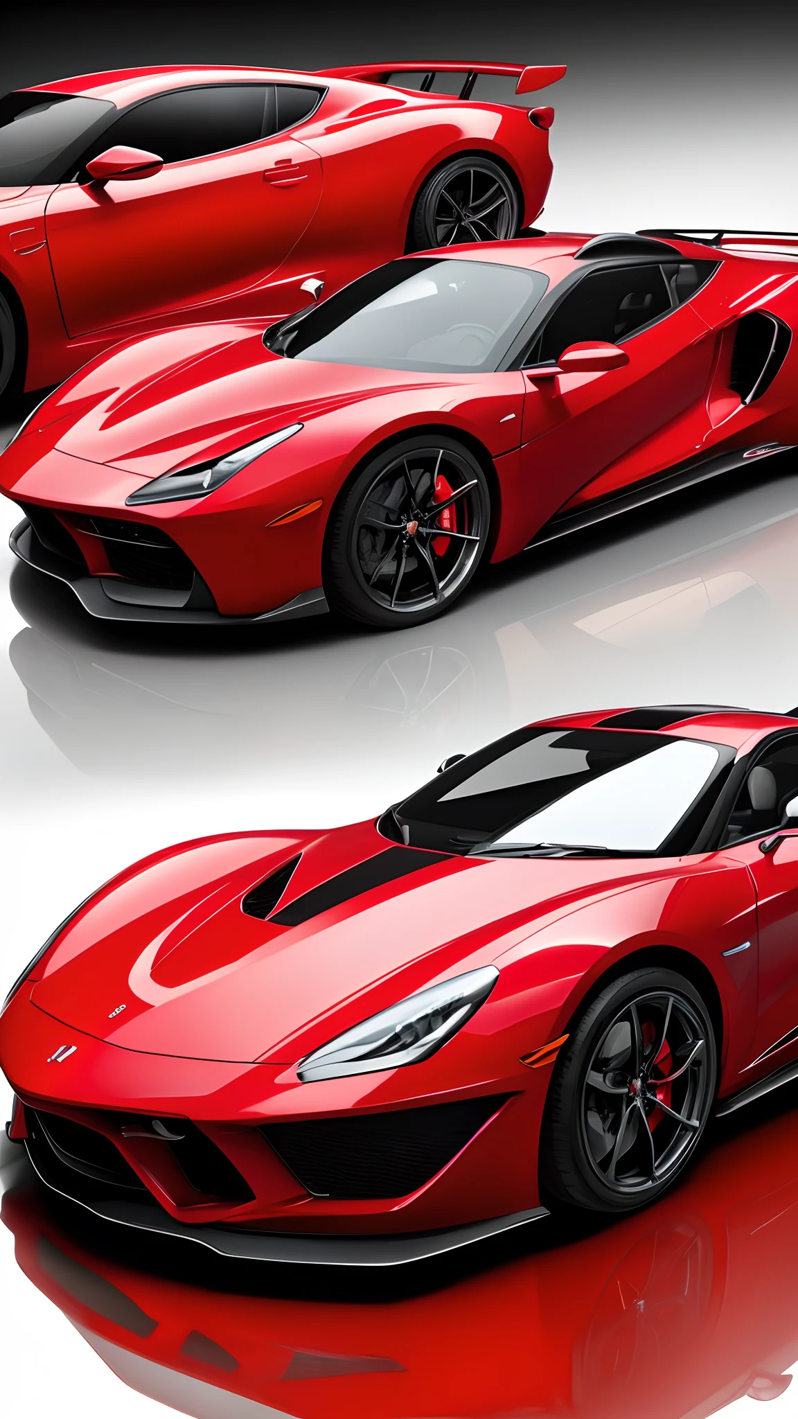 red colour,sports cars,Sharply shaped, license plate number 88888,streamline,45° view in front of the right,1080P,the detail,Delicate,realisticlying,photorealestic,Realiy,Sassy,Black and red --auto