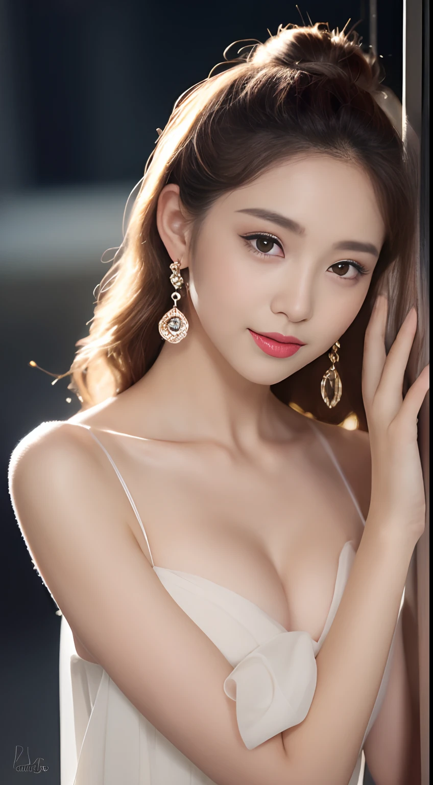 ((An ultra-high picture quality、top-quality、8k picture、​masterpiece:1.3))、Crisp focus:1.2、Beautiful woman with perfect body shape:1.4、The most beautiful face、Super Slender、abdominals:1.2、((Blonde colored hair、short-cut、beutiful breast:1.2、tchibi、))、a wet body:1.5、Very delicate skin texture、A detailed eye、二重まぶた、japanes、sixteen years old、Perfect five-finger、Delicate and perfect hands、perfect arms、perfect leg、perfect foot、night city background、Idle face、Complete nakedness、Cabaret background、perfect  eyes、Perfect makeup、red-lips、A slight smil、open the legs widely、Make both legs look beautiful、Delicate hair、skinny  body、Ganimata leg opening、Hands behind the body、Sex Worker、high quality make up、sexypose、Gorgeous and elegant hair、Bewitching face、Best Makeup、The cutest beauty in the world、Best Hair Styling、Stylish hair and makeup、The sexiest in the world、Sleepy face、((Wearing a red wedding dress by Rouge de Bégny、)Rose Dress、)Wearing a fancy party dress、gorgeous dress、The finest dresses、Wear hair ornaments、Ring earrings、Glamorous atmosphere、High-end high heels、wear a necklace、Short stature、tchibi、Infant face、Glittering bracelet、Glittering anklets、Gentle face、Bun Hairstyles、Young Face、Innocence、Overall pink image、Lori face、a baby face、