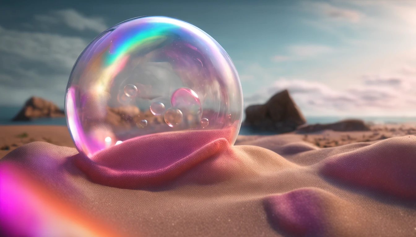 bubble with sand inside