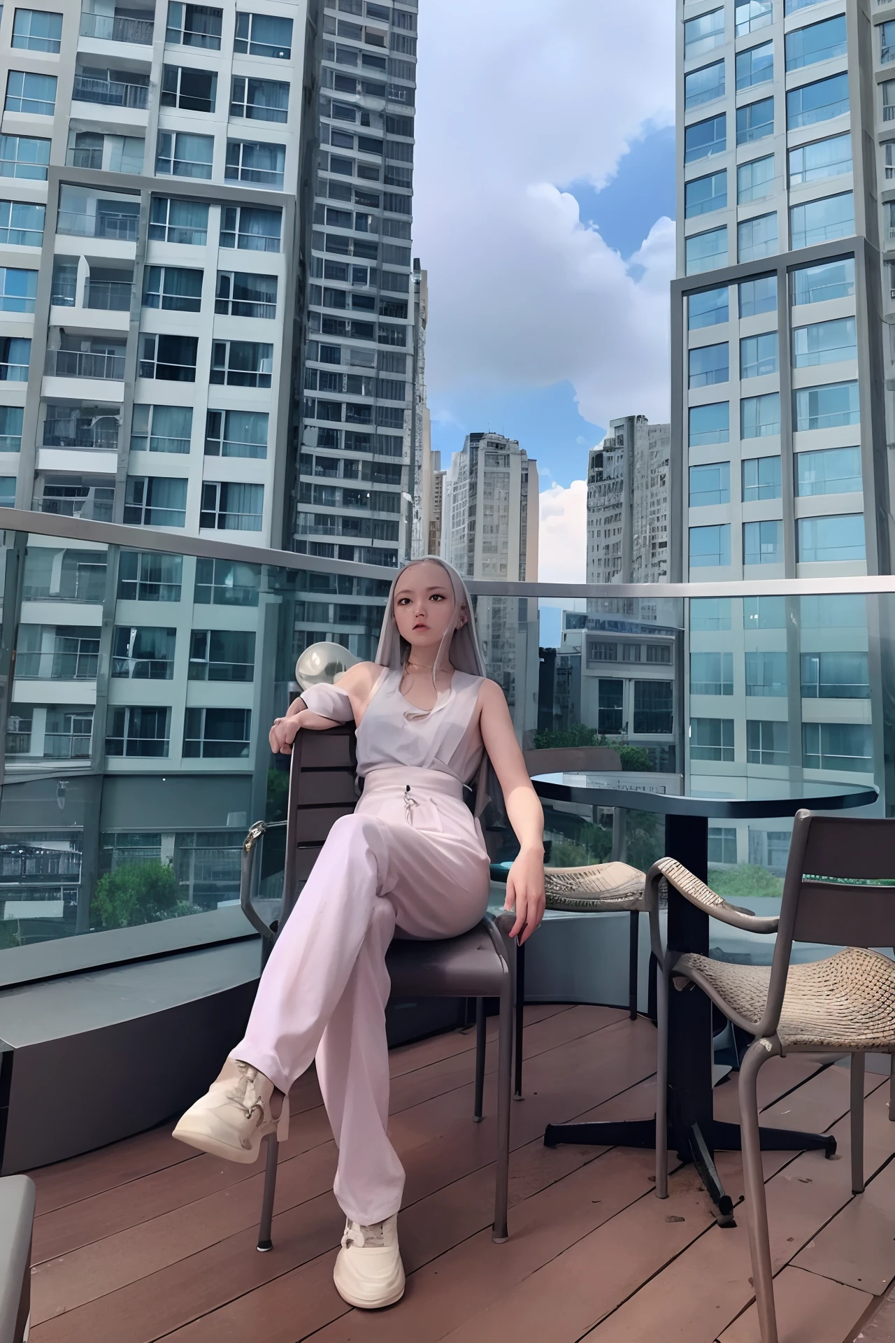 best quality, masterpiece,white hair, gold eyes,white clothes, looking up, upper body,hair strand,Fair skin,side braids