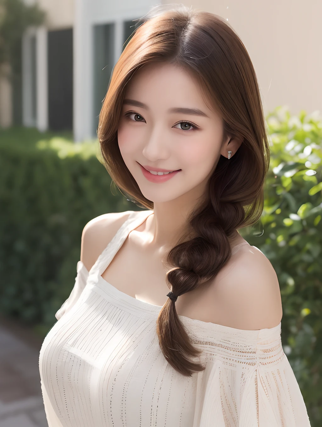 ((Best Quality, 8K, Masterpiece: 1.3)), 1girl, Slim Abs Beauty: 1.3, (Hairstyle Casual, Big Breasts: 1.2), Dress: 1.1, Super Fine Face, Delicate Eyes, Double Eyelids, Smile, Home
