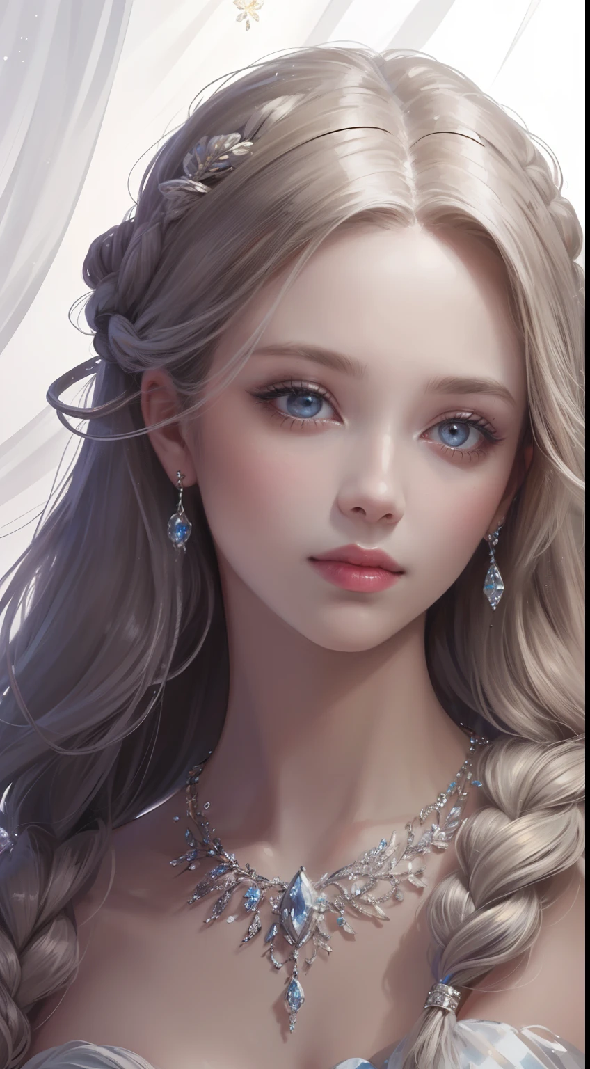 (best quality, masterpiece), [perempuan 25 tahun],[wajah: bulat], [mata: bentuk mata almond, warna coklat, bentuk alis tebal dan melengkung], [Hidung: bentuk Mancung, lubang kecil], [Mulut: bentuk bibir tebal, Gigi rapi], [Dagu: bentuk dagu Tirus, Dagu cekung], [Rambut: Gaya rambut panjang,], [Telinga: Bentuk telinga kecil], [kulit: warna kulit putih, Tekstur kulit halus], [Ekspresi wajah: tersenyum], [Pakaian atasan: kaos, warna coklat, pola kotak-kotak, tekstur halus, gaya pakaian santai, desian pakaian lipat-lipat, kondisi pakaian terawat],
pose, particle, wind, flower, upper body, simple background, looking at viewer, long curly windblown blonde and silver hair, galaxy, backlit, rimlight, beautiful artwork, perfect composition.