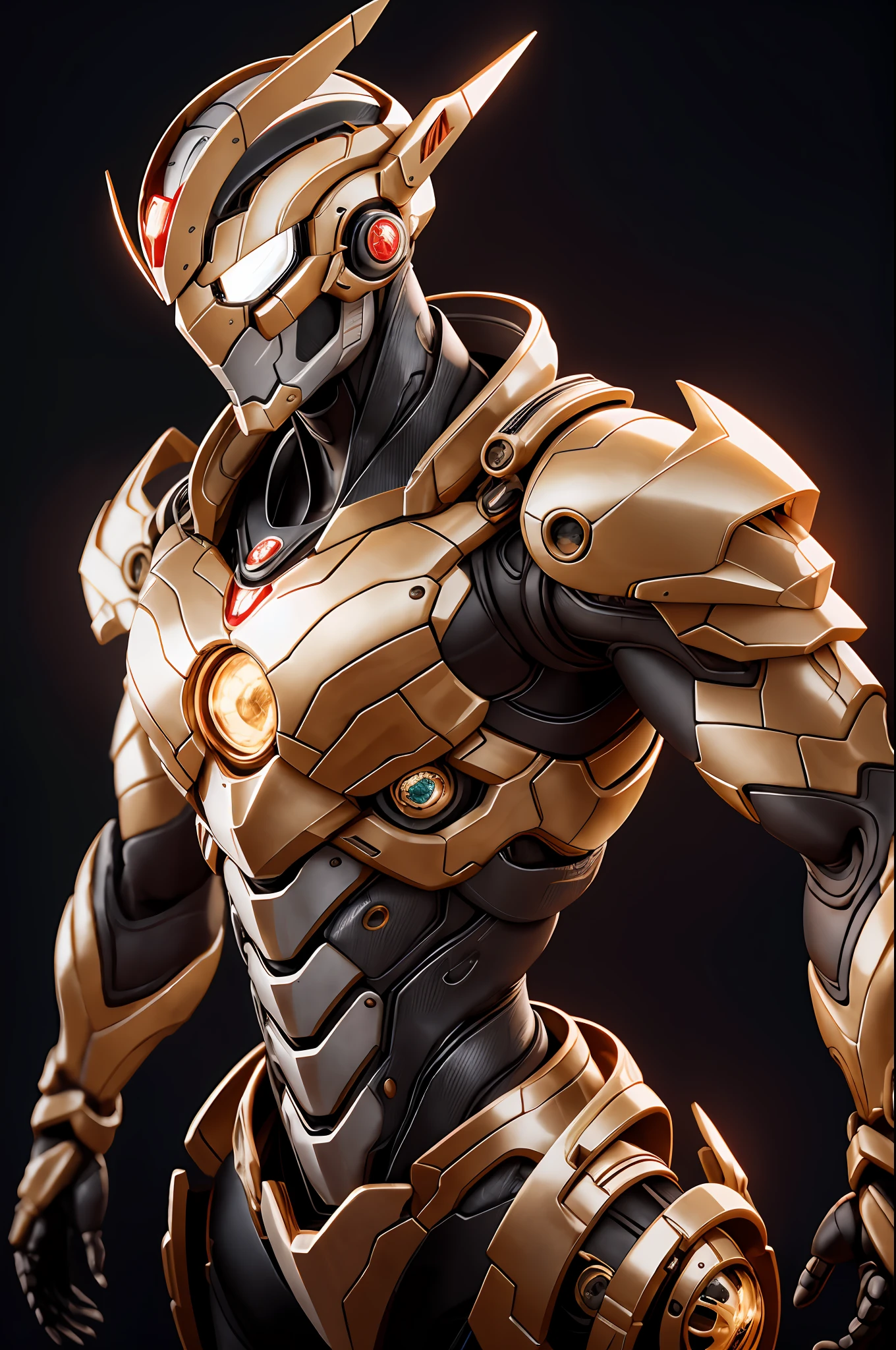 obra-prima, melhor qualidade, highres, realista, parte superior do corpo,
1boy, homem de ferro, MechUltraman, olhando para o espectador, dourado, branco, vermelho, armadura de poder, armadura completa, (translucid: 1.4), (position: 1.1), bio-mechanical,
mini cidade, metalic reflection, lighting dramatic, 3d, super detalhado, Octane render,