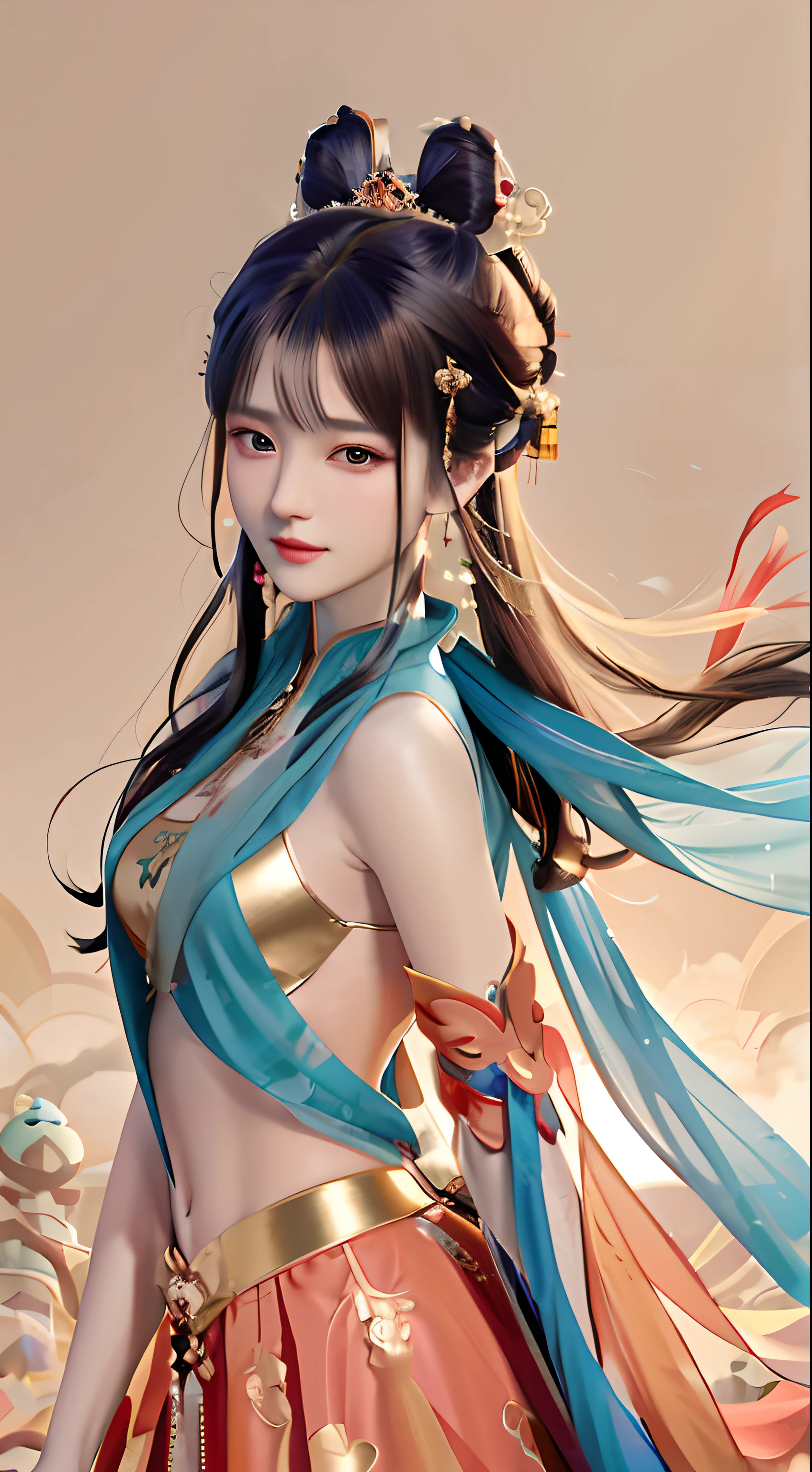 Close-up of a woman in a costume with long hair, a beautiful fantasy empress, ((a beautiful fantasy empress)), Chinese girl, Palace ， A girl in Hanfu, gorgeous chinese models, Anime goddess, IG model | Art germ, Beautiful goddess, by Yang J, Chinese style, trending artgerm, art-style