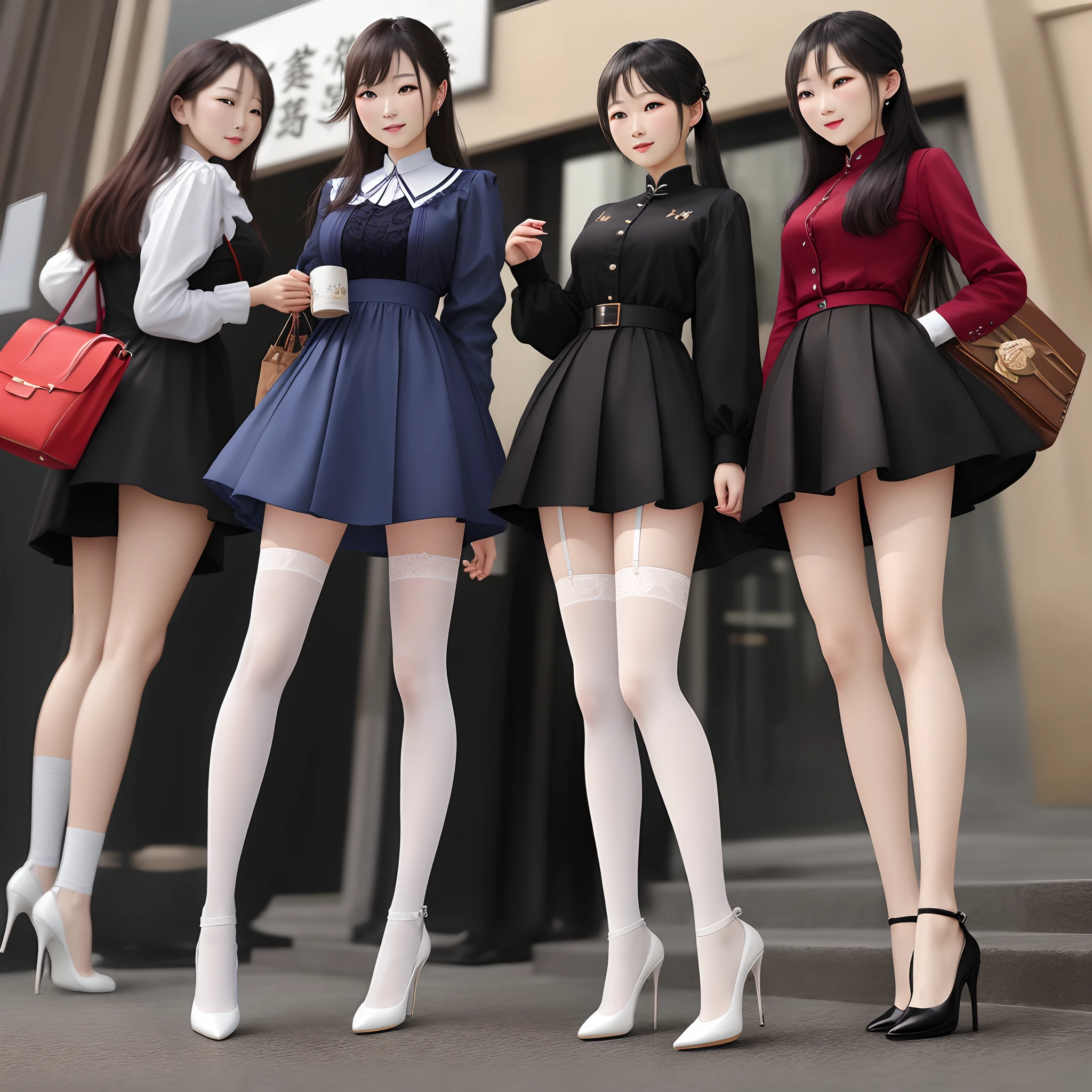 blackstockings,White high heels,比基尼