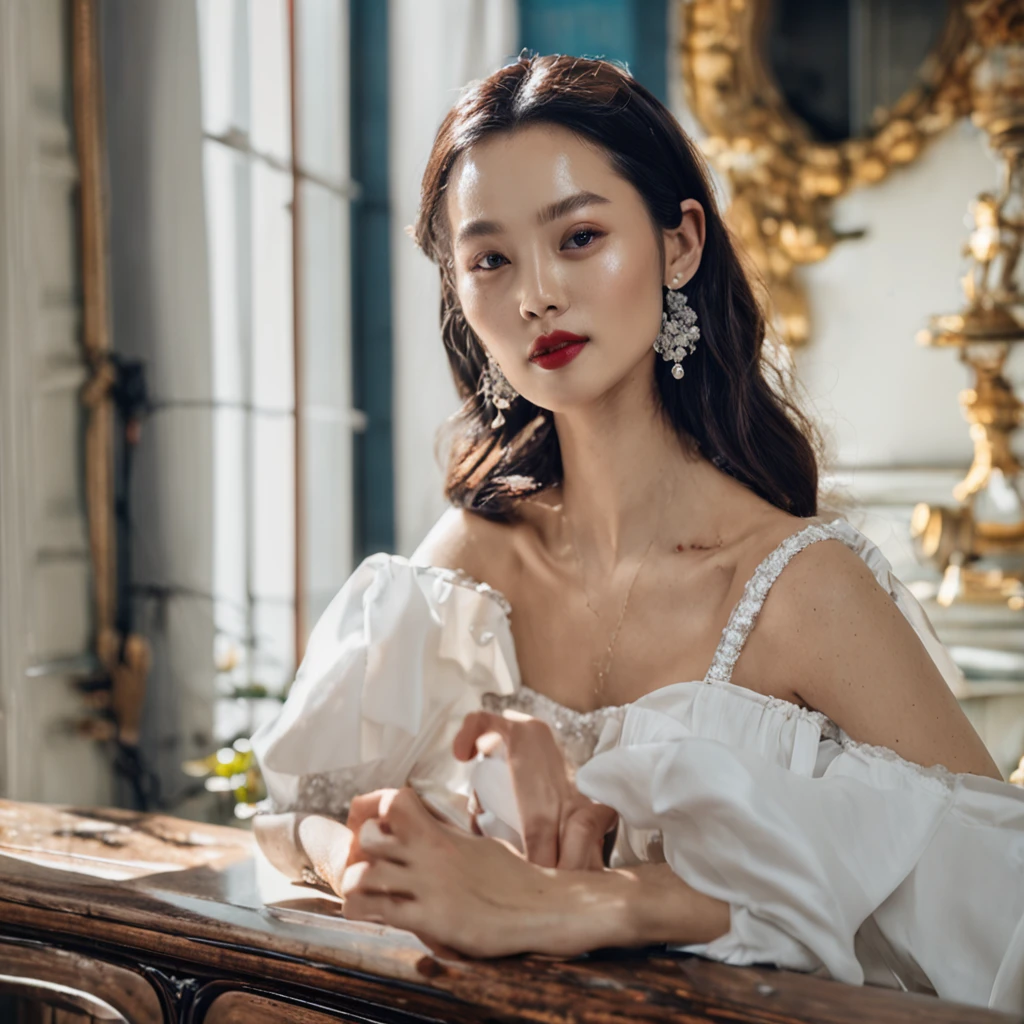two women posing for a picture in a room with a table, profile pic, profile picture, exclusive, dilraba dilmurat, dang my linh, lalisa manobal, both have red lips, ssao 8 k, 🐝👗👾, nixeu and sakimichan, sakimichan, beautiful girls, krystal, nude