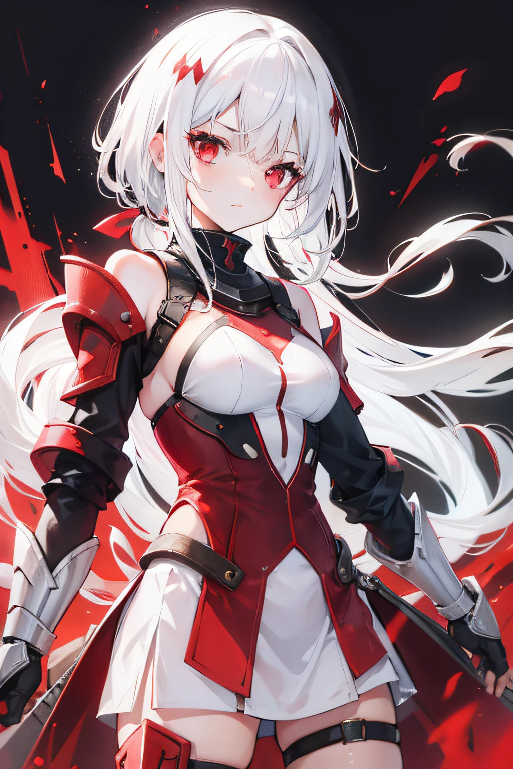 one-girl,White hair and red eyes,Wasteland