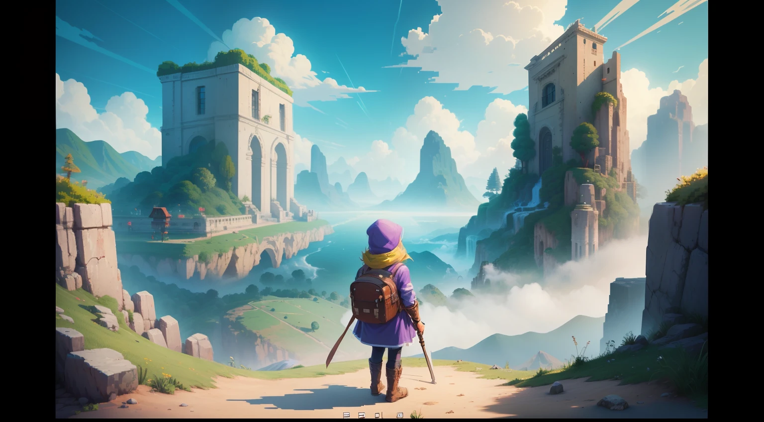 una imagen tipo pixel art para portada de un videojuego en 4k