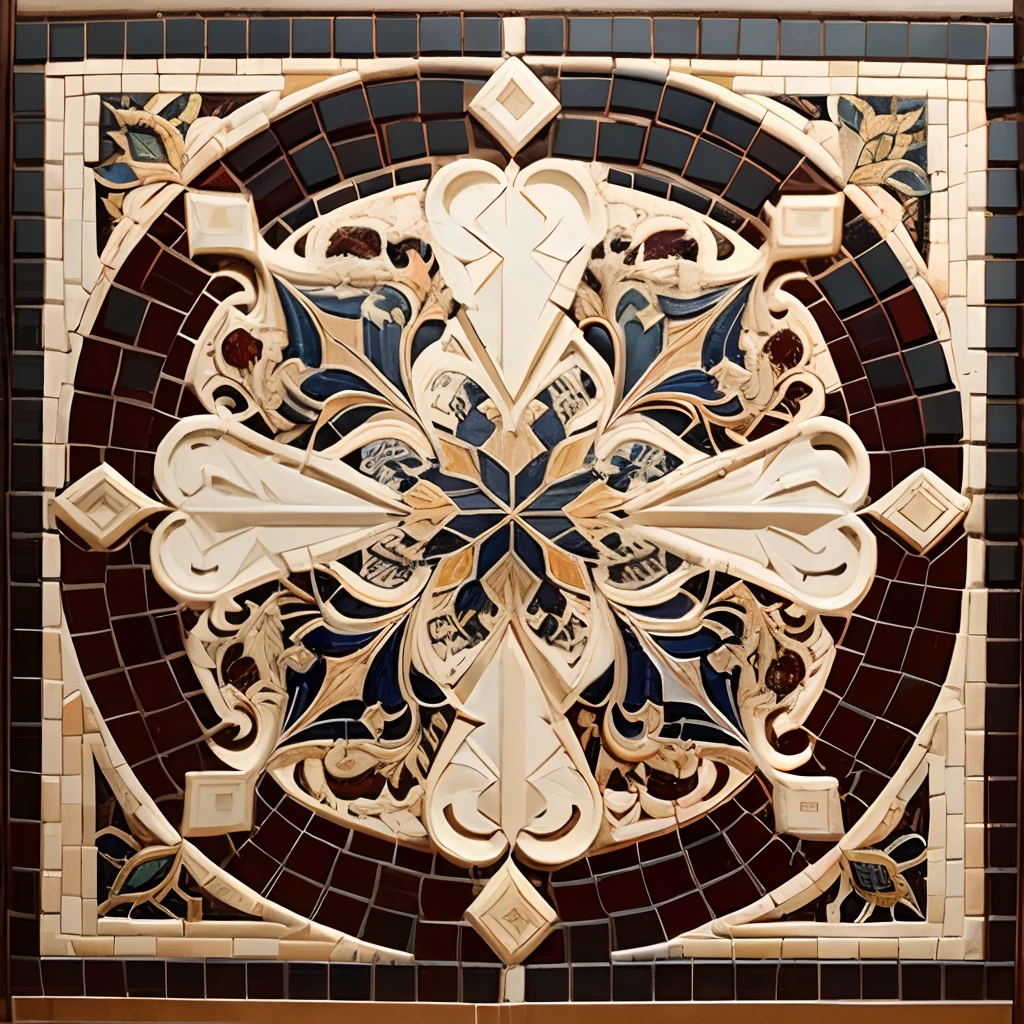 The Loot of Troy, Iliac bone disease, Homer's《Iliad》, Byzantine mosaics made with colorful inlays, High contrast, In the style of San Vitale mosaic