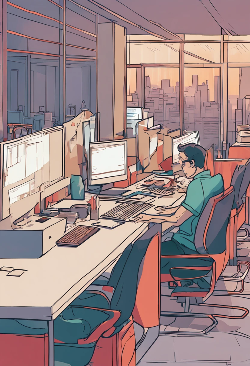 they are looking at a laptop screen while sitting at a table, coworkers, working in an office, in front of a computer, people at work, working, working on a laptop at a desk, title, maintenance, 2 people, in meeting together, ayami kojima and yoshitaka amano, molecular, in an office, looking at monitor