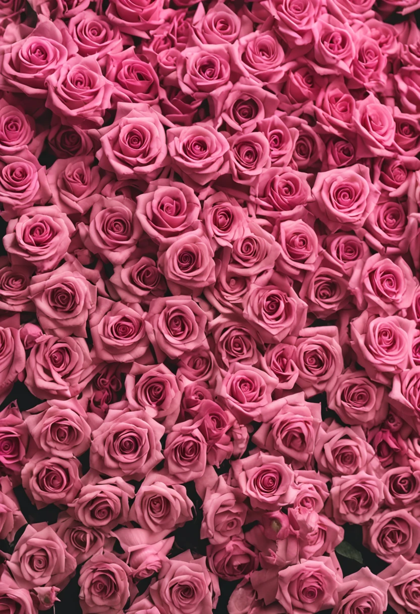 Rose wall outside the house,Pink rose wall,Rose ground,brightly。