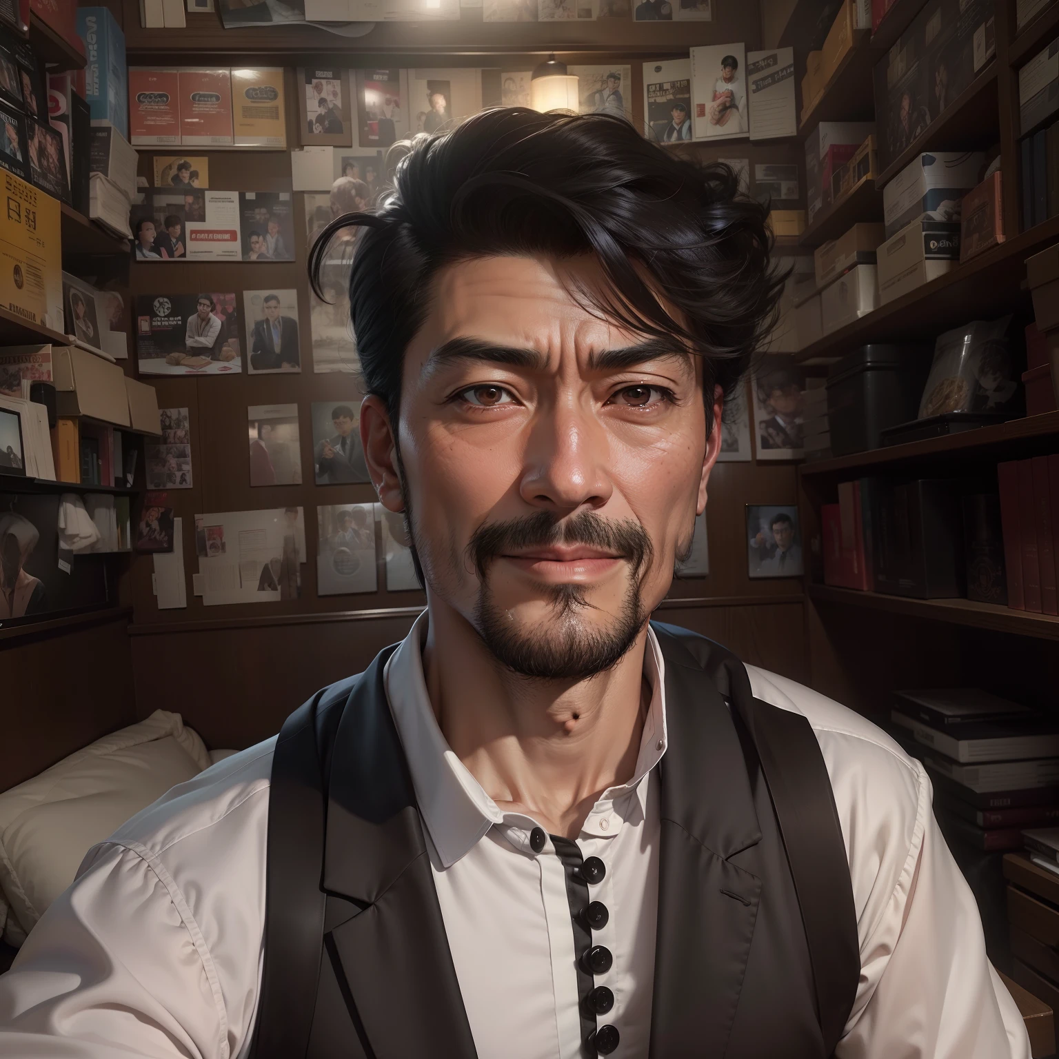 45 yers old,Kogoro Mouri,Business suit,balding,Tong,Bulge,onbed,black long socks,the feet,lbeard,fortitude,artwork of a,tmasterpiece,k hd,an look of enjoyment,Be red in the face