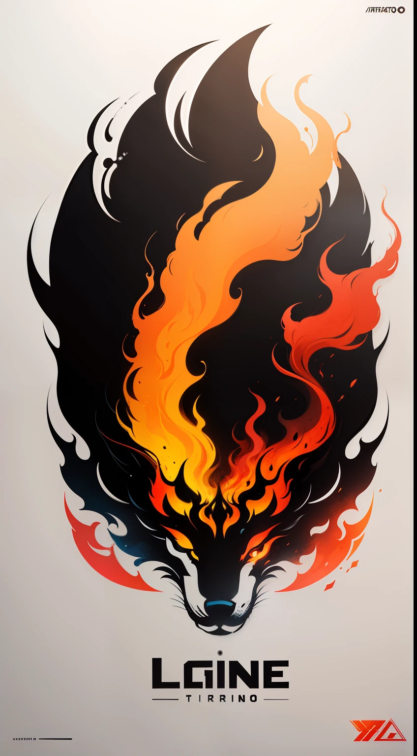 impresionante, arte vectorial, Creative logo design, logotipo con texto de lobos, Artistic logo of Fire Line, Color design, Minimalista y puro - fuego , agregar efecto al final