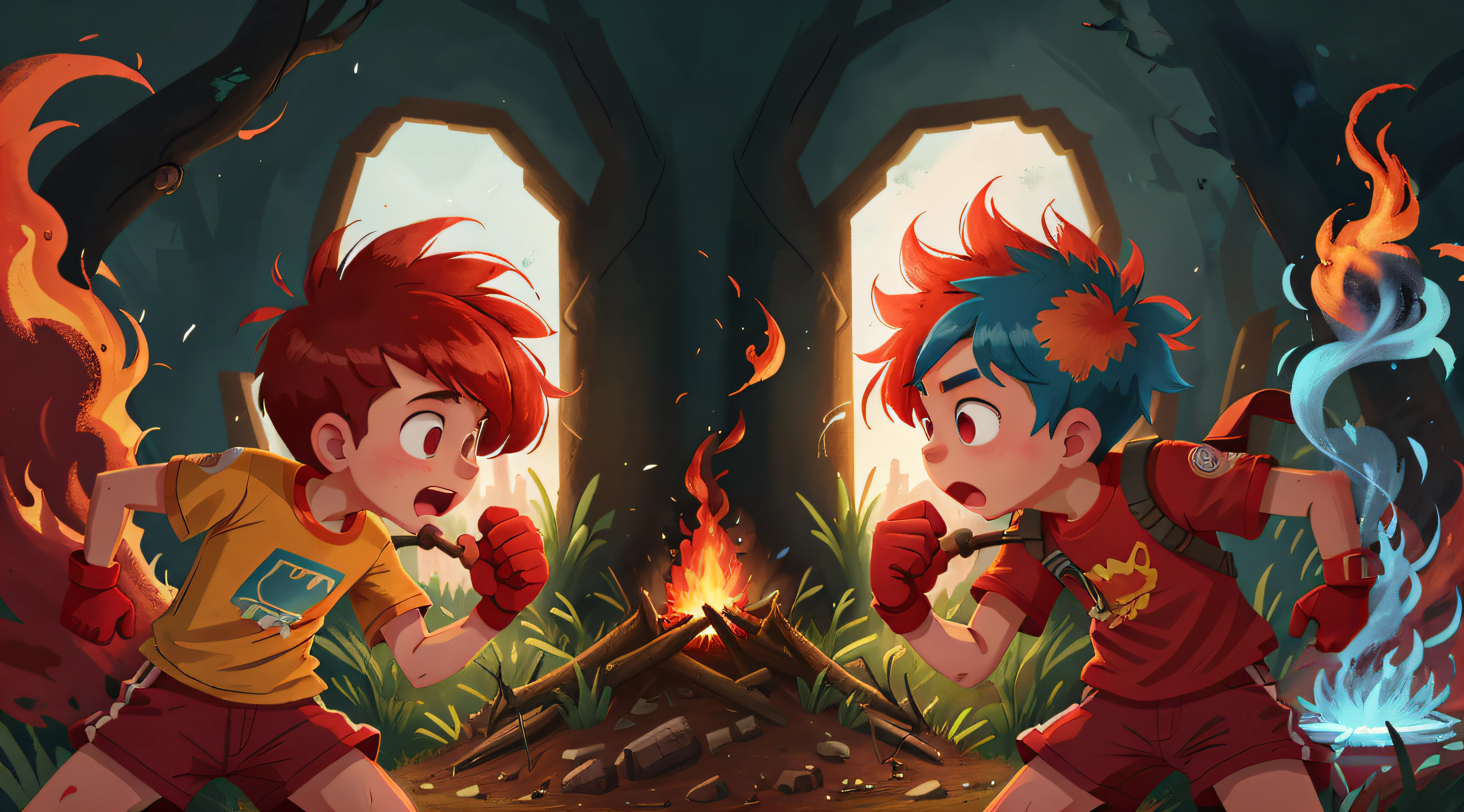 burning blue flame