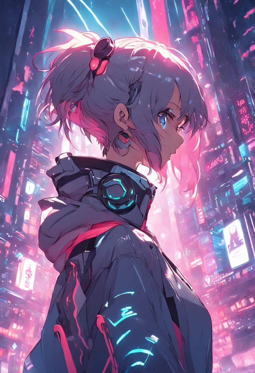 Futuristic cyberpunk lady, Big