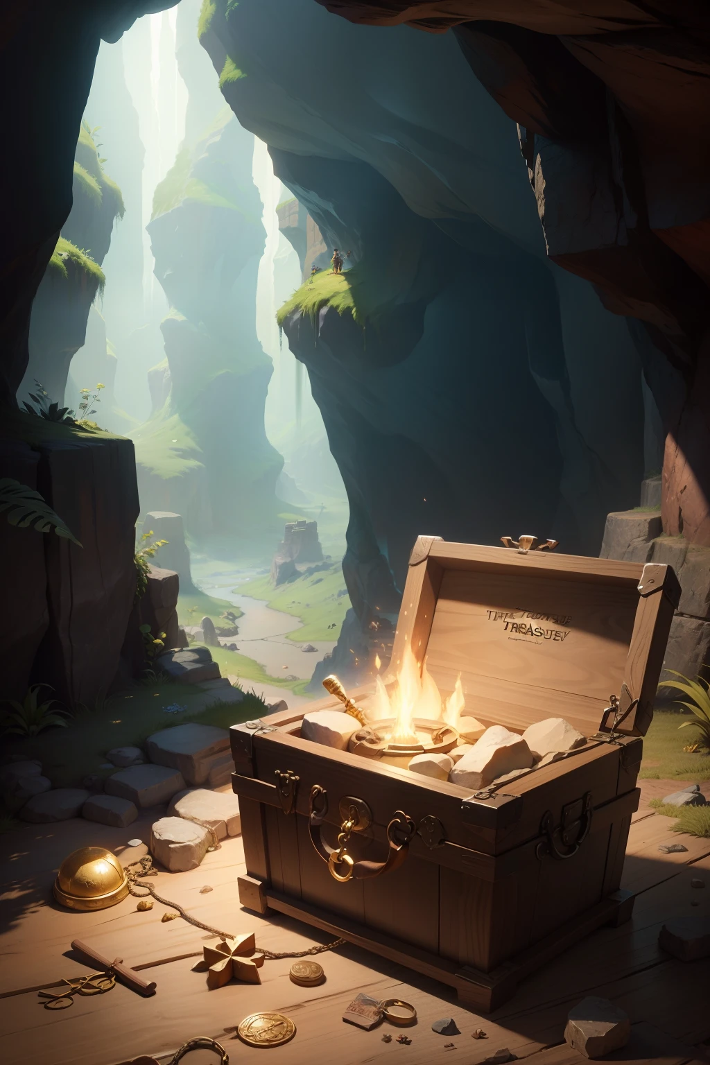 The treasure is in the cave