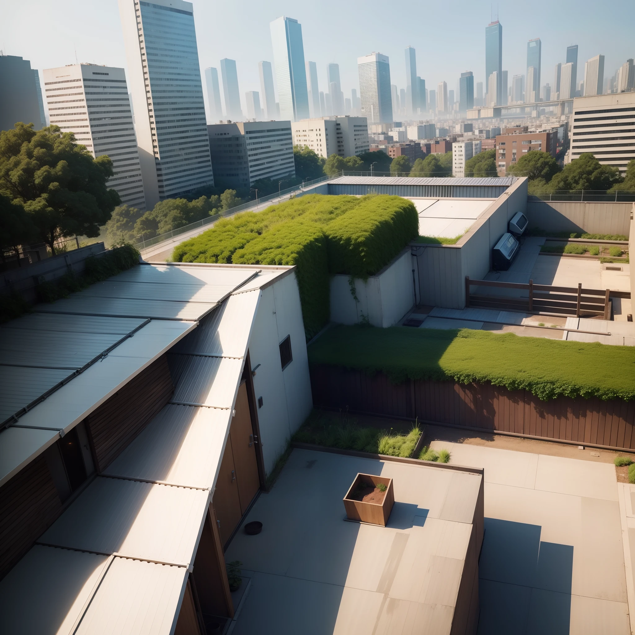 城市, On the rooftop, Urban farm, Urban living, Sustainability, tie