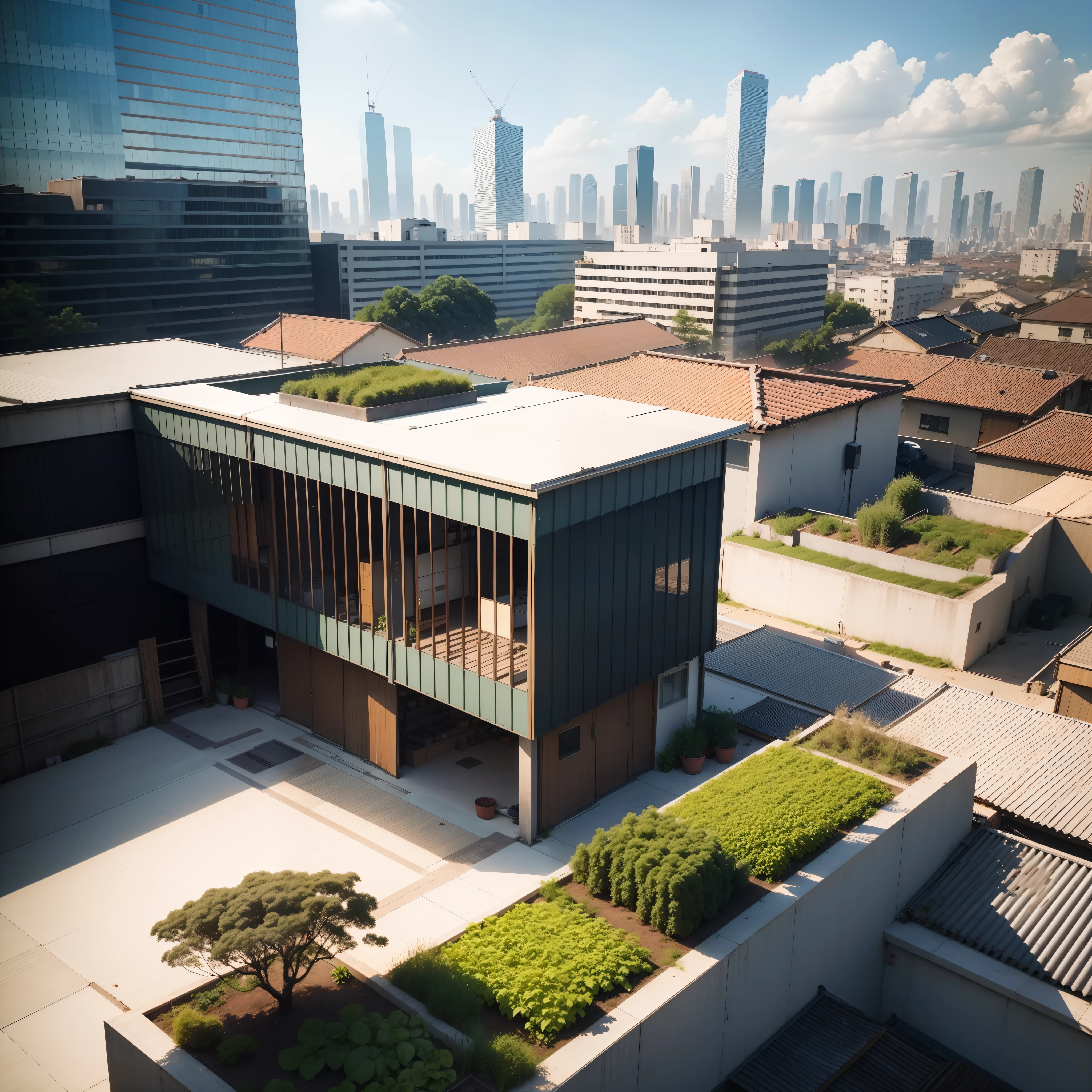 城市, On the rooftop, Urban farm, Urban living, Sustainability, tie