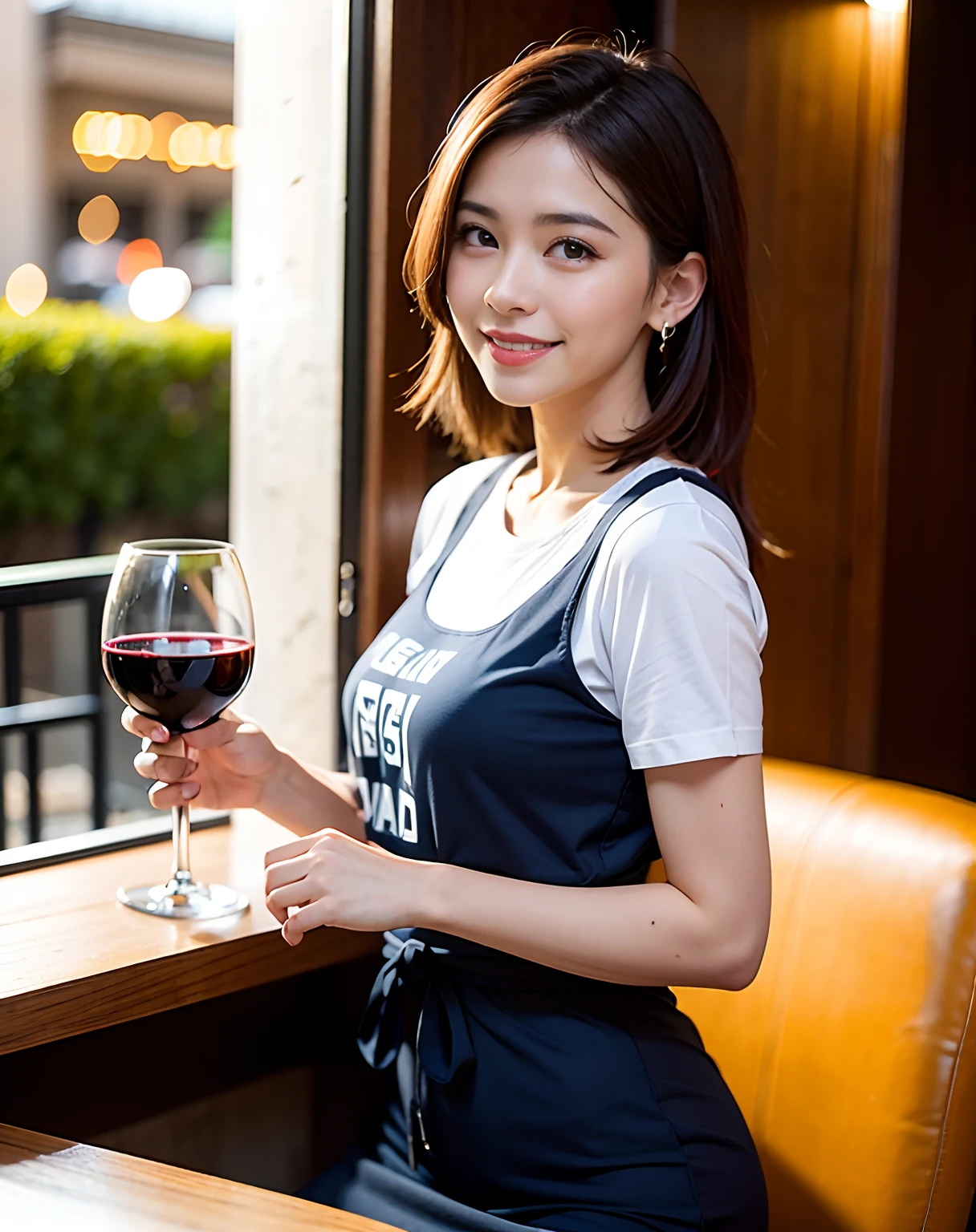 Change to a short-sleeved T-shirt。