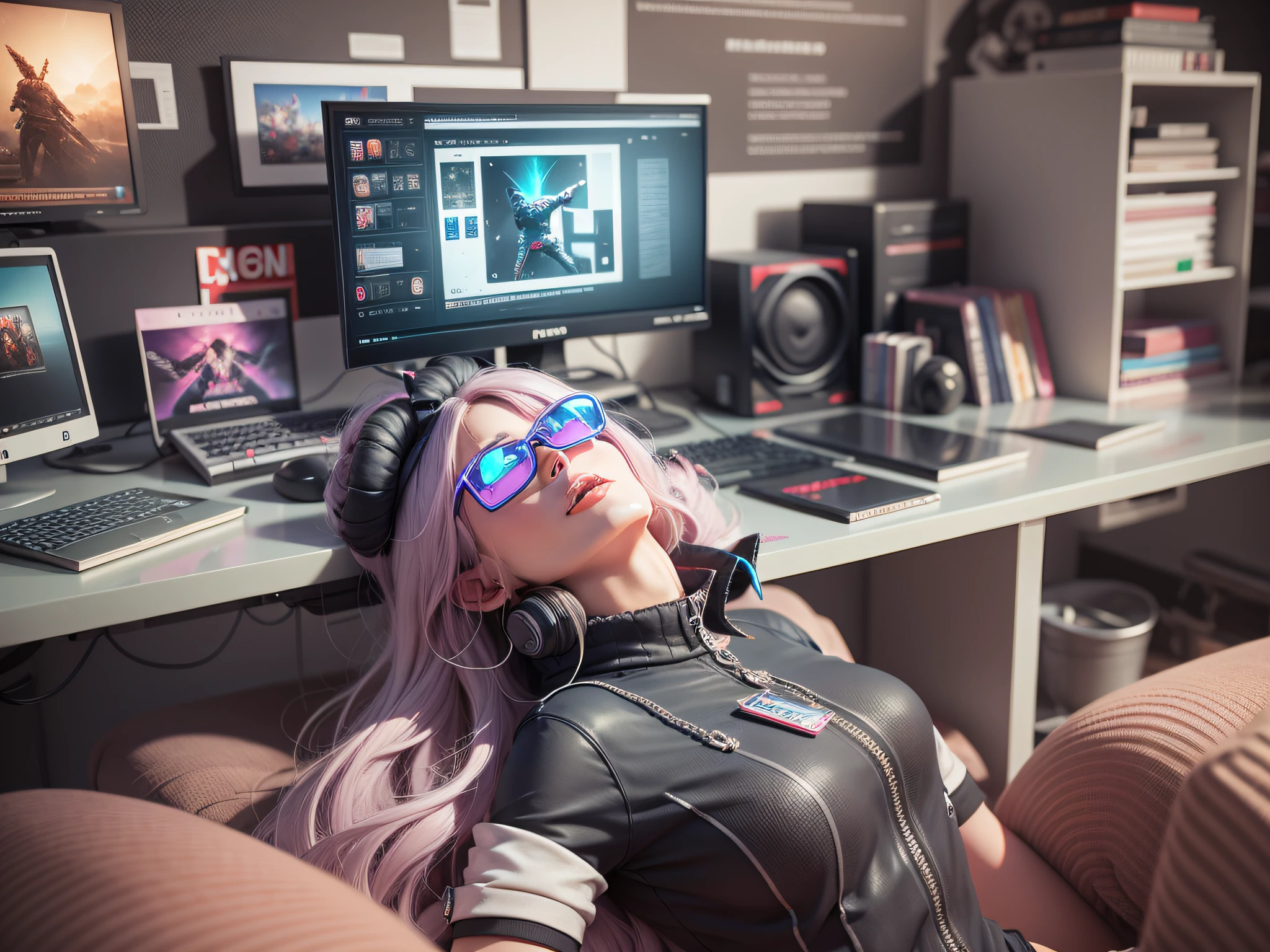 3d gamer girl