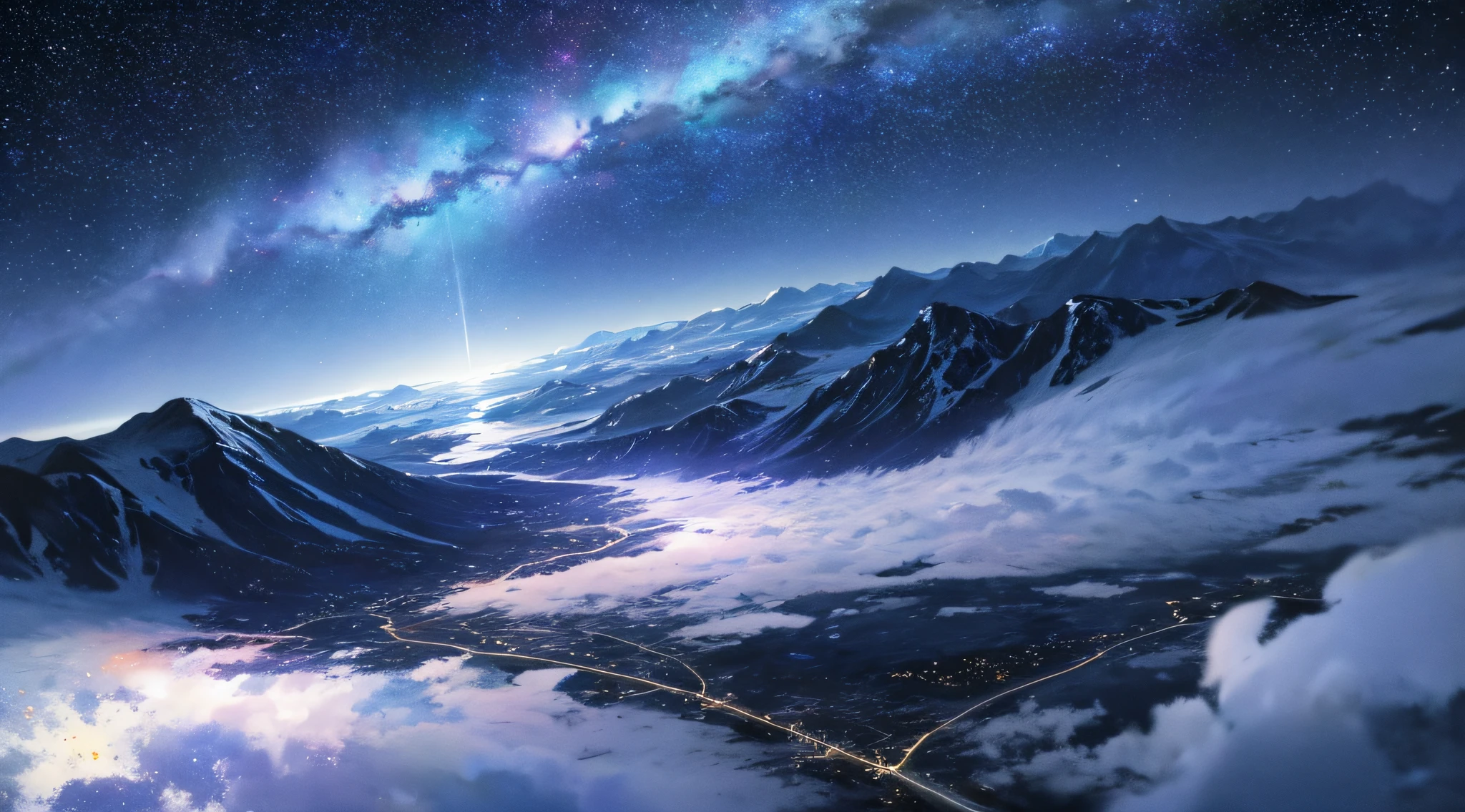 Use as a promotional image background,Vast starry sky,Brilliant stars,that attracts attention,Art station rendering,k hd