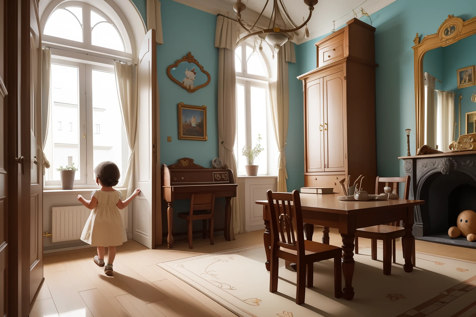 Child's Exploration of a Tallinn Townhouse
Year: 2015
In the heart of Tallinn, a curious tween roams through the rooms of a beautifully preserved townhouse. The child's wide-eyed wonder contrasts with the richly decorated interiors, capturing a moment of youthful exploration in an elegant setting.