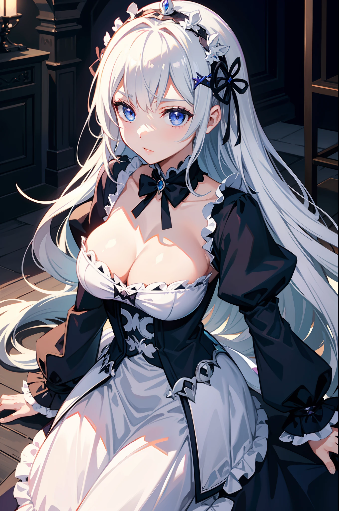 Emilia princess from Re:Zero kara Hajimeru Isekai Seikatsu, gothic outfits