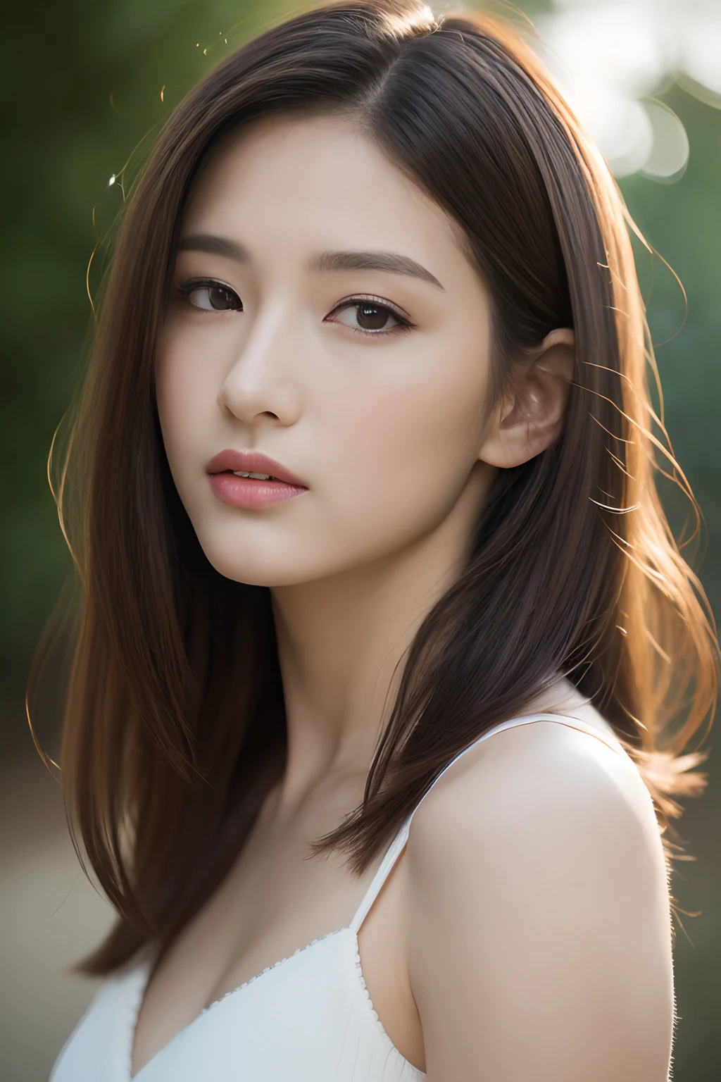(best quality, masterpiece:1.2), A Woman, Portrait, Bra, outdoor