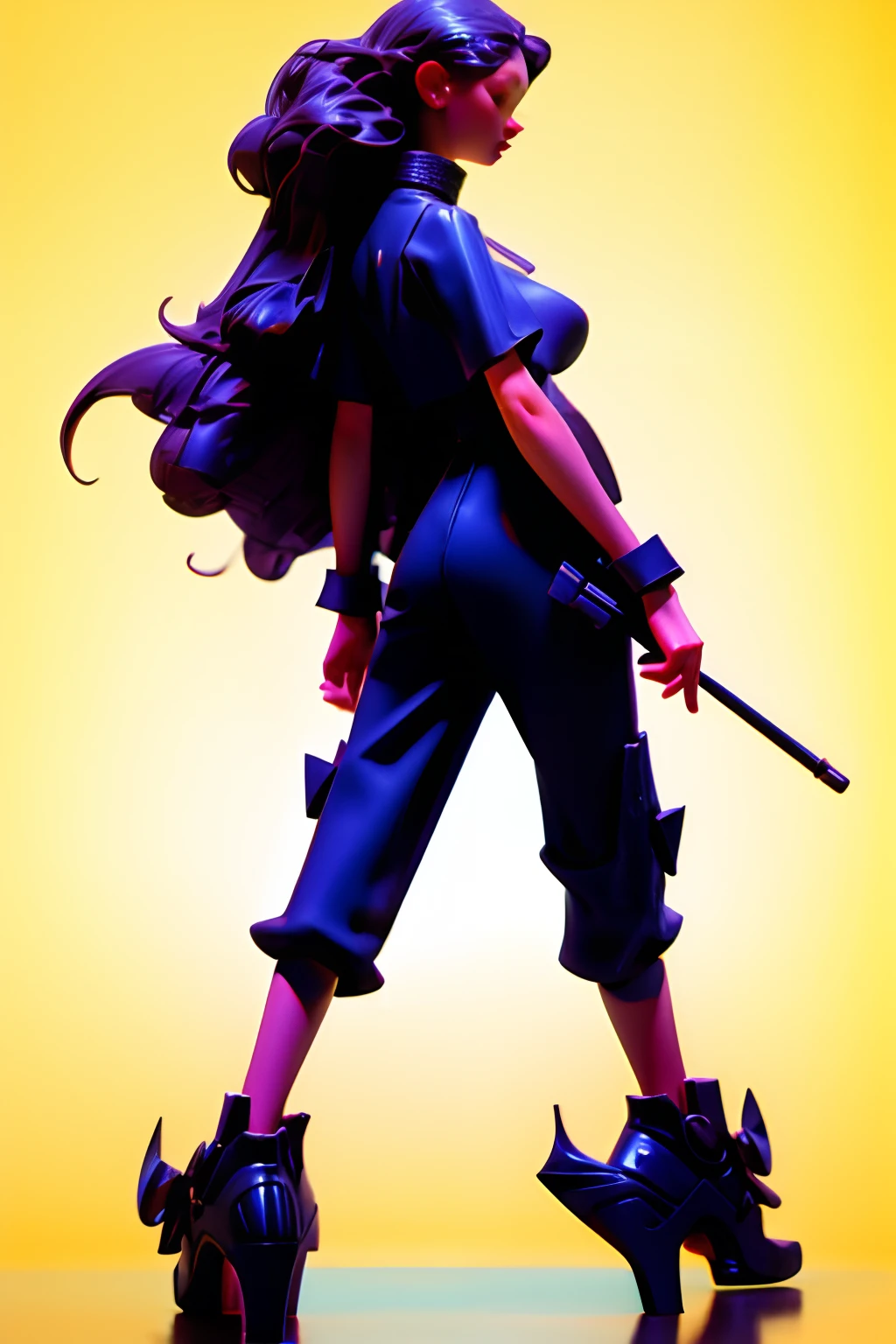 "A single female figure"
