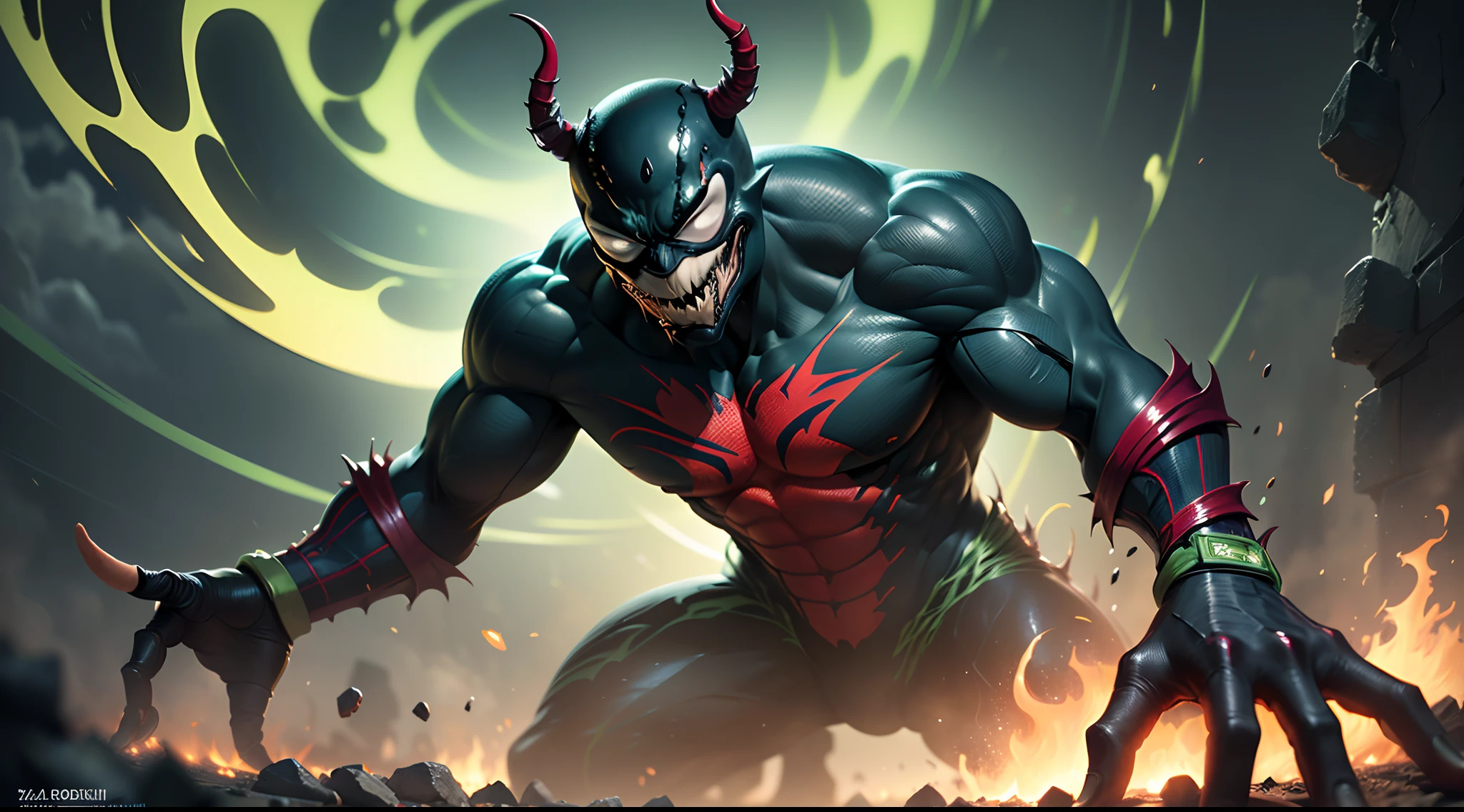 A combination of Venom and Green Goblin