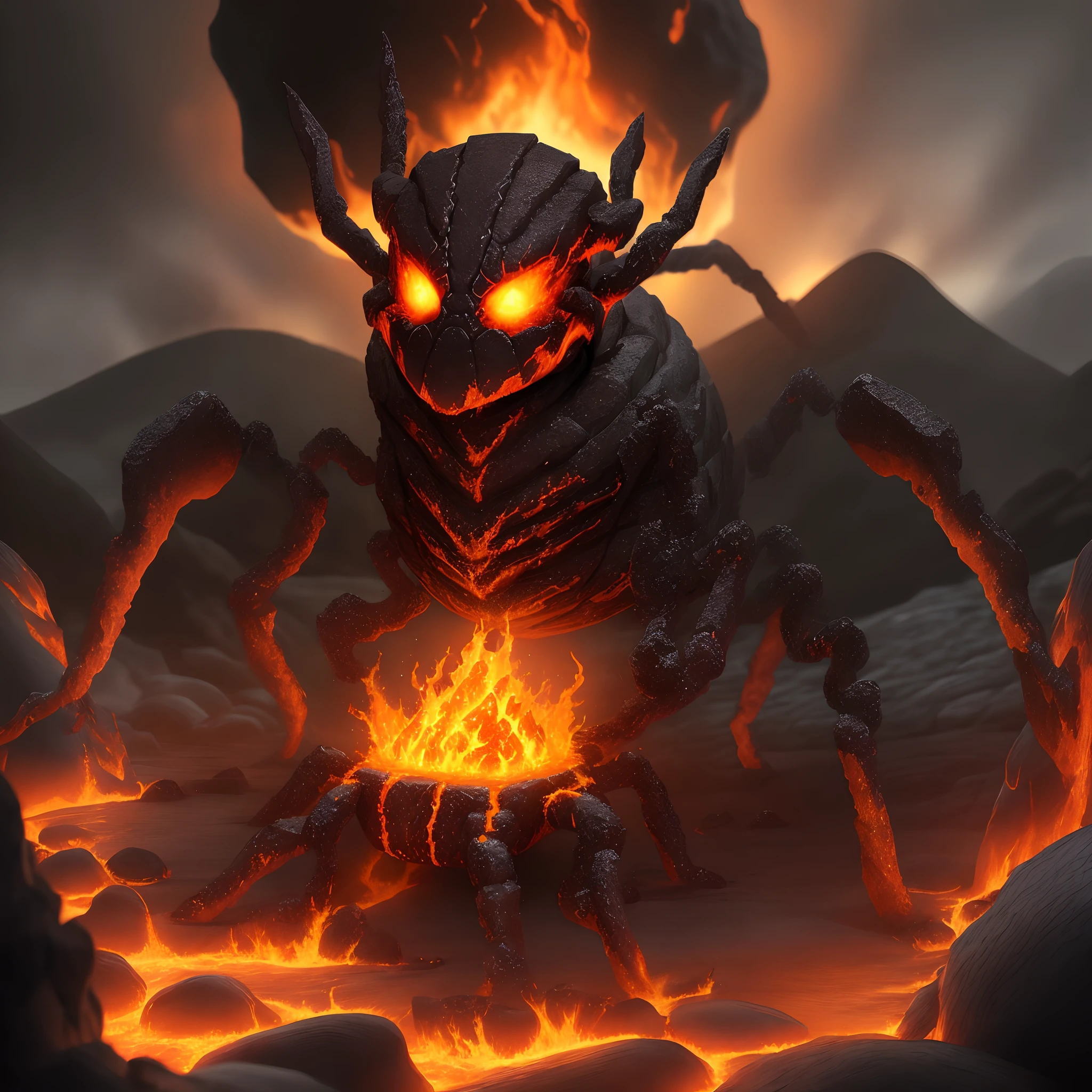 Lava spider, made of lava