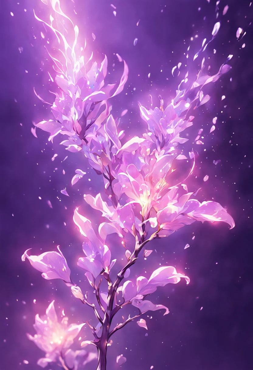 branch of delicate lilac flowers, super transparent, holy light, beautiful spectral light, petals fire flame, flashing, dark background, drops of transparent light, reflective light, bright, light streaming in, optics, portrait profile, sharp focus, magical, intricate, ultra realistic, fantasy, composition, light, trend on artstation, pearl, patronus cloud of silvery vapor, corrosive enveloping ray family, 8k, ureal ar 23v4 uplight, fire background, flame flowers, flowers fire