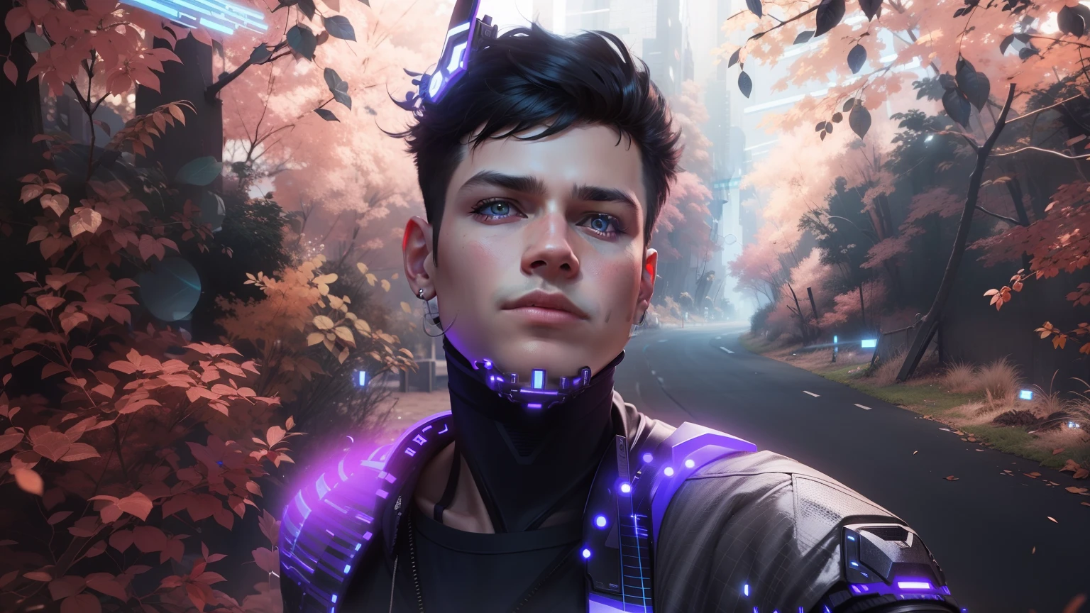 Change background cyber Punk simple boy 8k Ultra realistic face
