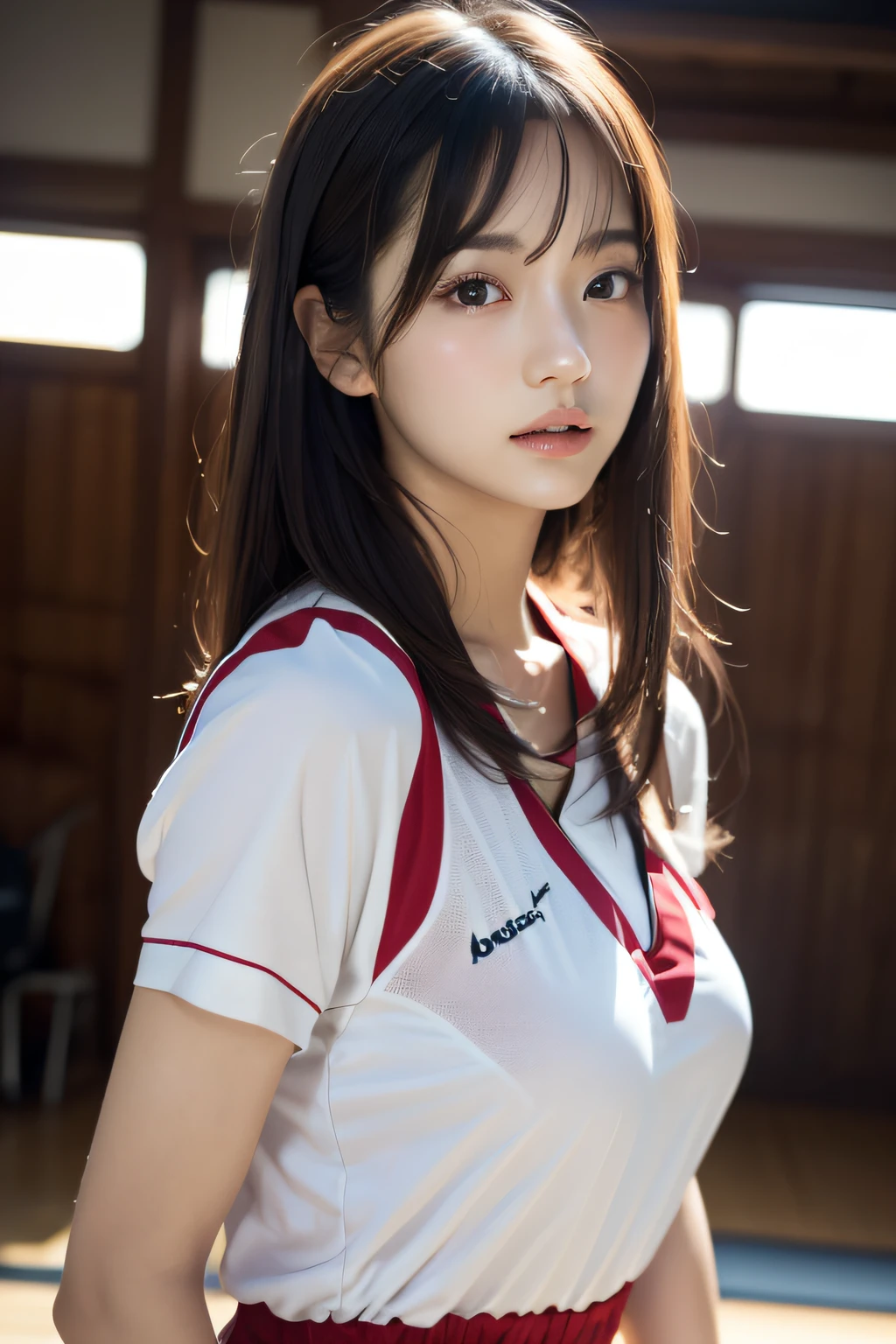 (((32ｋ,high detal,high-detail、​masterpiece,Attention to detail,full body Esbian,独奏))),Raw photo & realistic atmosphere,beautiful dark blue eyes,Detailed mouth,Glossy lips,Detailed eyebrows,Soft white skin that shines with every detail,Eyes drawn in detail、azure eyes,Very beautiful eyes,Detailed lips、Very beautiful face,Very well-formed face、Lifelike face,shiny beautiful lips, Realistic Young Gravure Idol, very beautiful school girl, ,Moderately beautiful, Young Sensual Gravure Idol, Young Gravure Idol, Beautiful, Cute and １6 year old schoolgirl,Wet,with a flushed face,Incredibly beautiful１Girls aged 6,short-cut,Brown shiny hair,Hair is wet,（M-shaped legs spreading in classroom,Lorena beautiful 16 year old schoolgirl,The skirt is flipped up,Lace panties are visible:1.7）,（Beautiful fece,Looking at the camera：1.6）,（The front of the black schoolgirl uniform is languidly open,darkness,Very dark,Pitch-black classroom with no lights on,Illuminate the subject with a flashlight,spot light：1.6）,（Sexyy,well-shaped breasts,,Immature body, I'm anxious and about to cry,Moist eyes,cold smile,The glaring face is also beautiful：1.5）,（Uniforms are torn to tatters,Sexy expe,Detailed clean fingers,Correct hand,Front exposed,squatting and leaning forward：1.8）